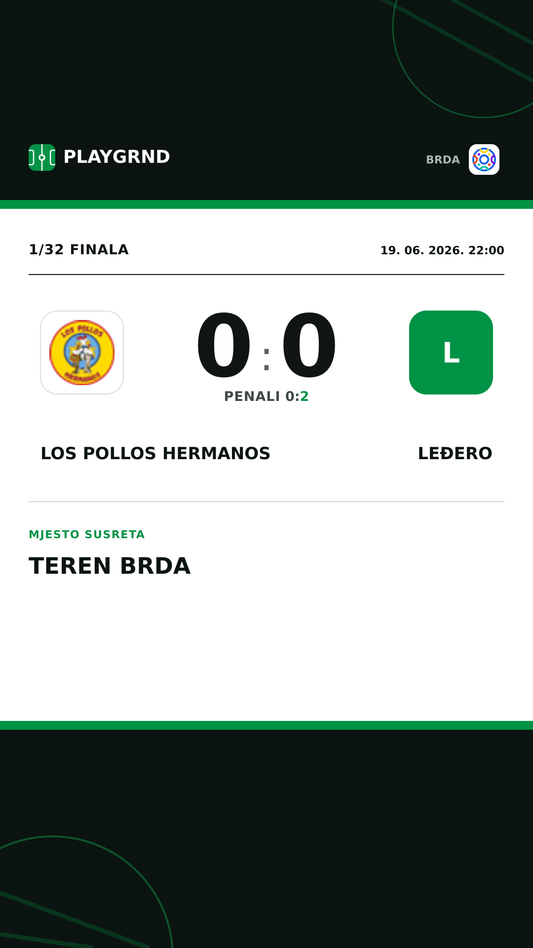 Instagram slika: Los Pollos Hermanos 0:0 Leđero