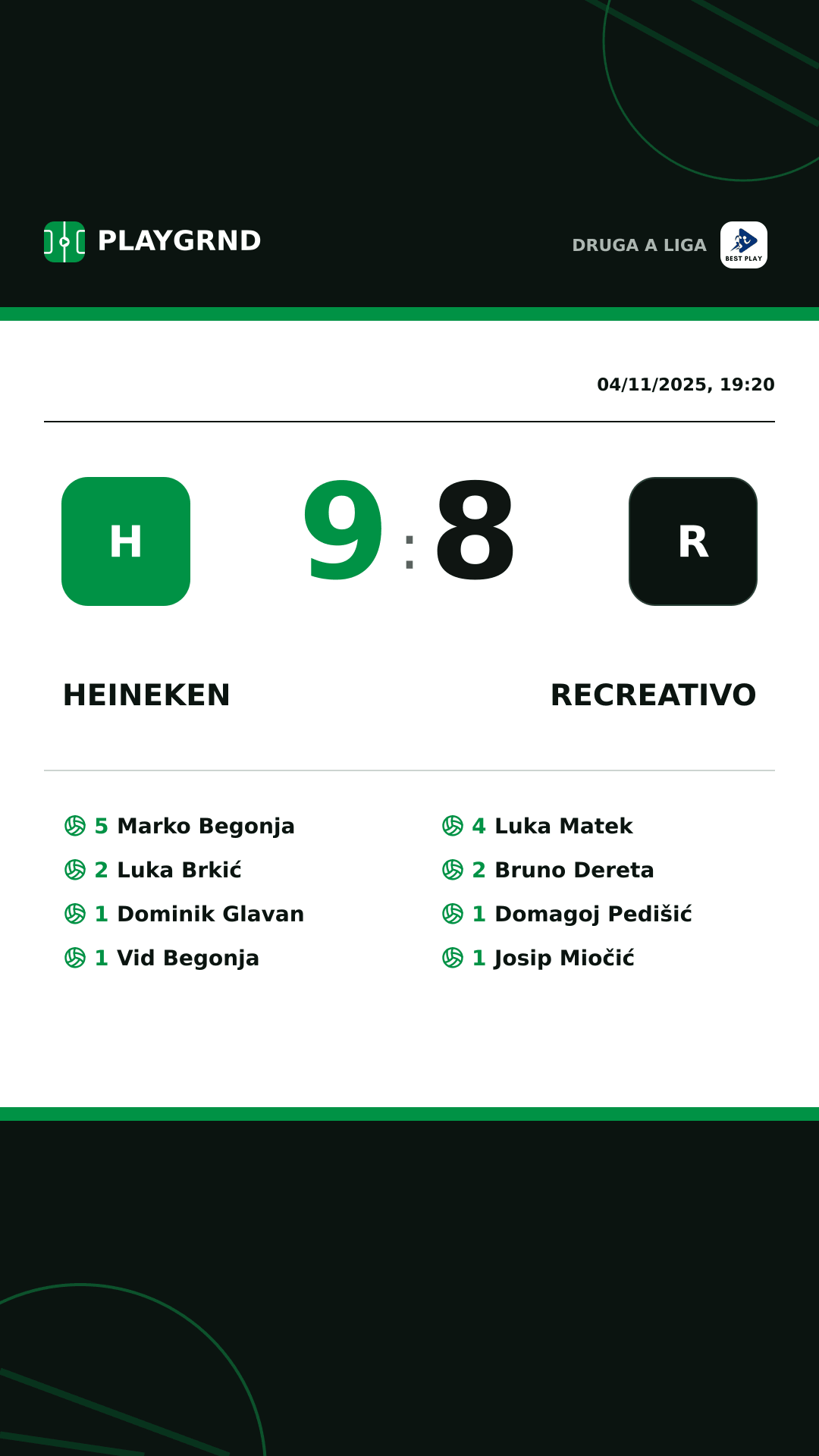 Instagram artwork: Heineken 9:8 Recreativo