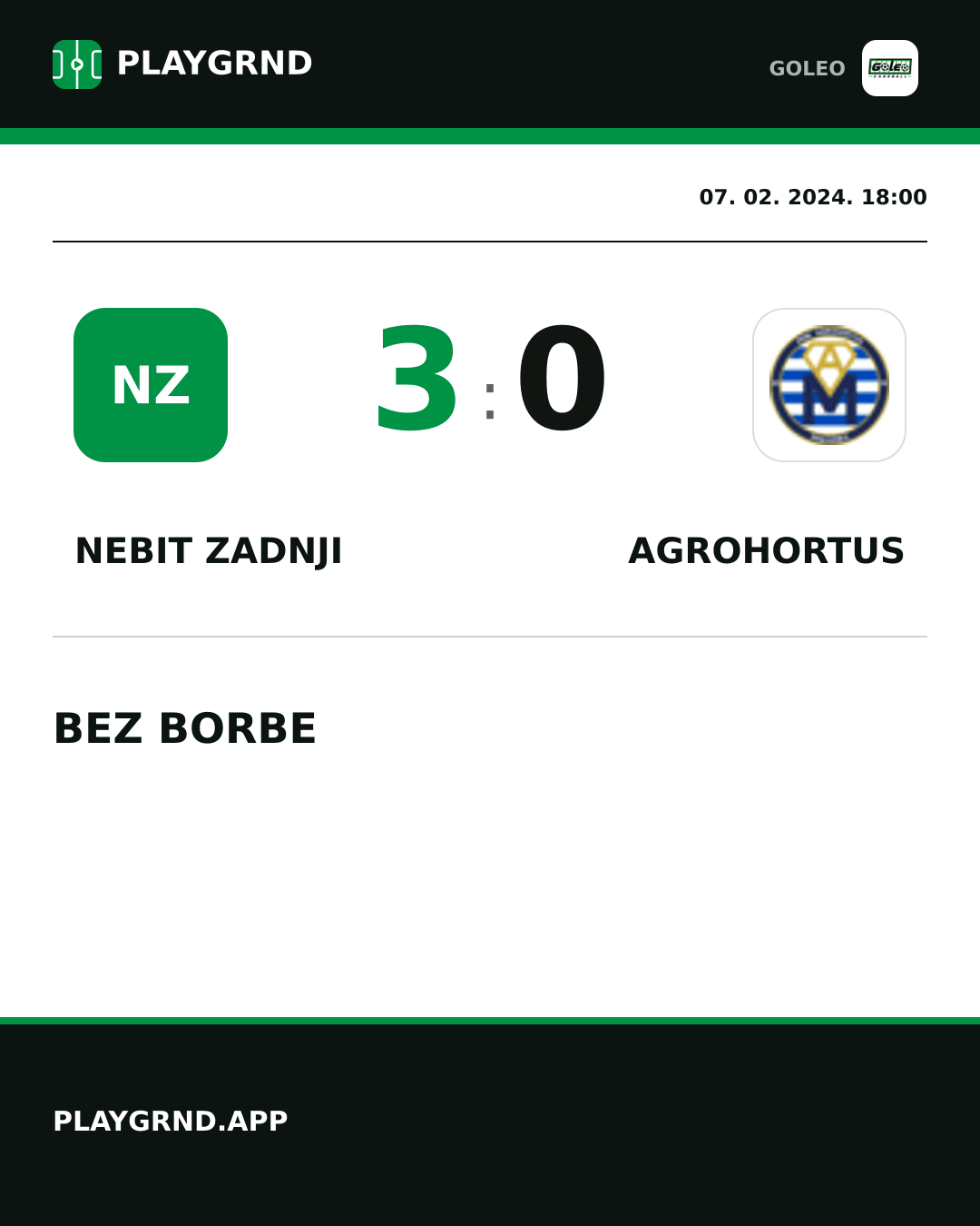 Instagram slika: Nebit zadnji 3:0 Agrohortus
