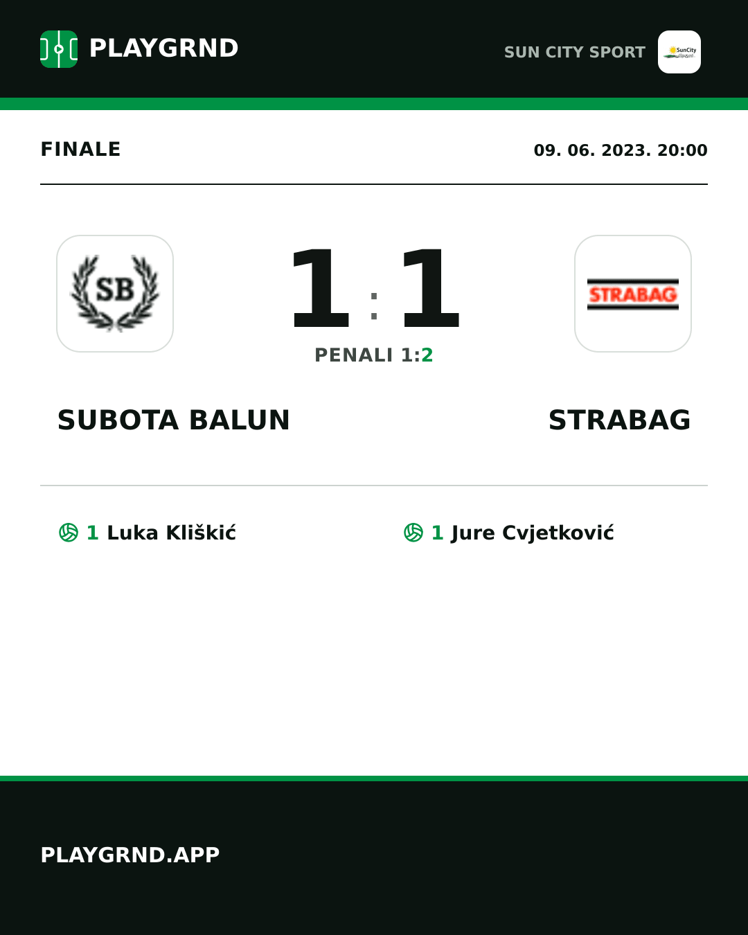 Instagram slika: Subota Balun 1:1 Strabag