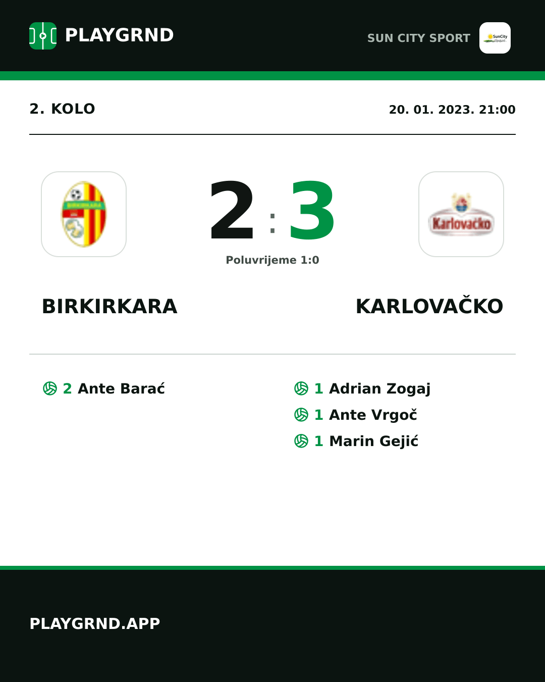 Instagram slika: Birkirkara 2:3 Karlovačko