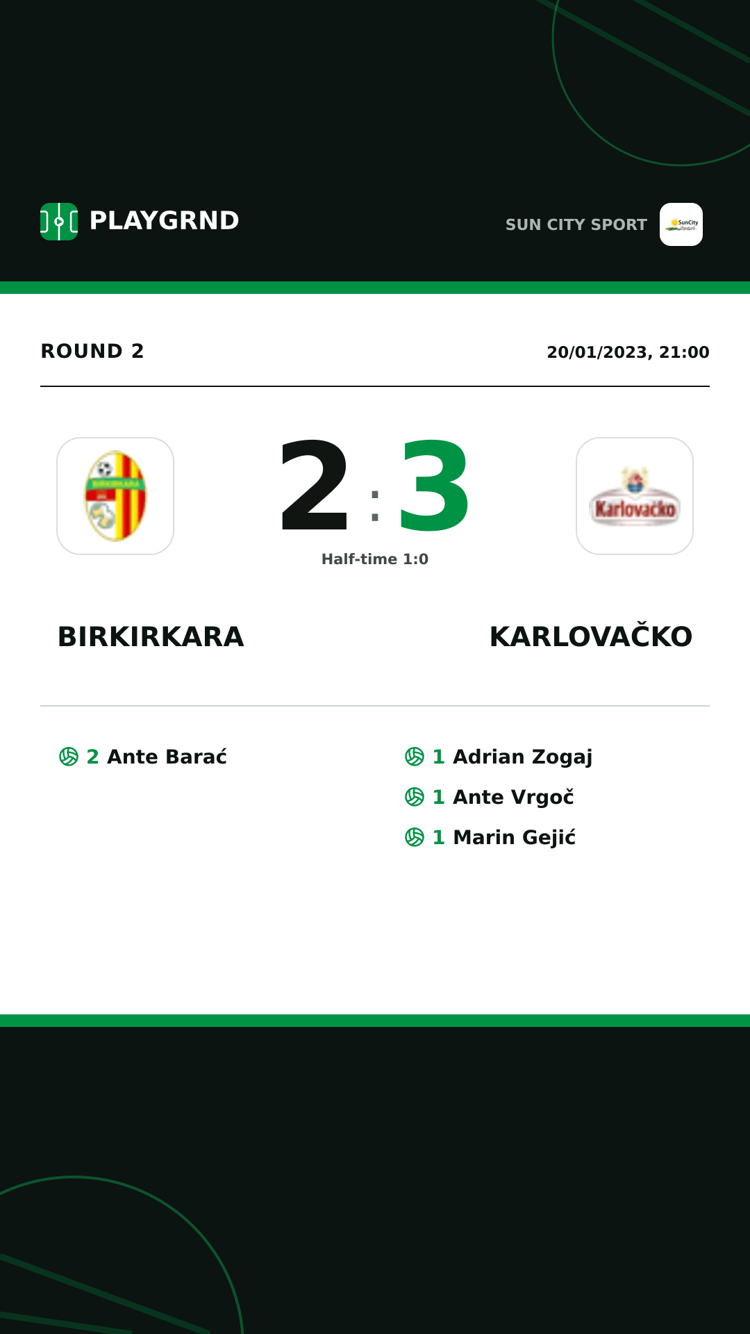 Instagram artwork: Birkirkara 2:3 Karlovačko
