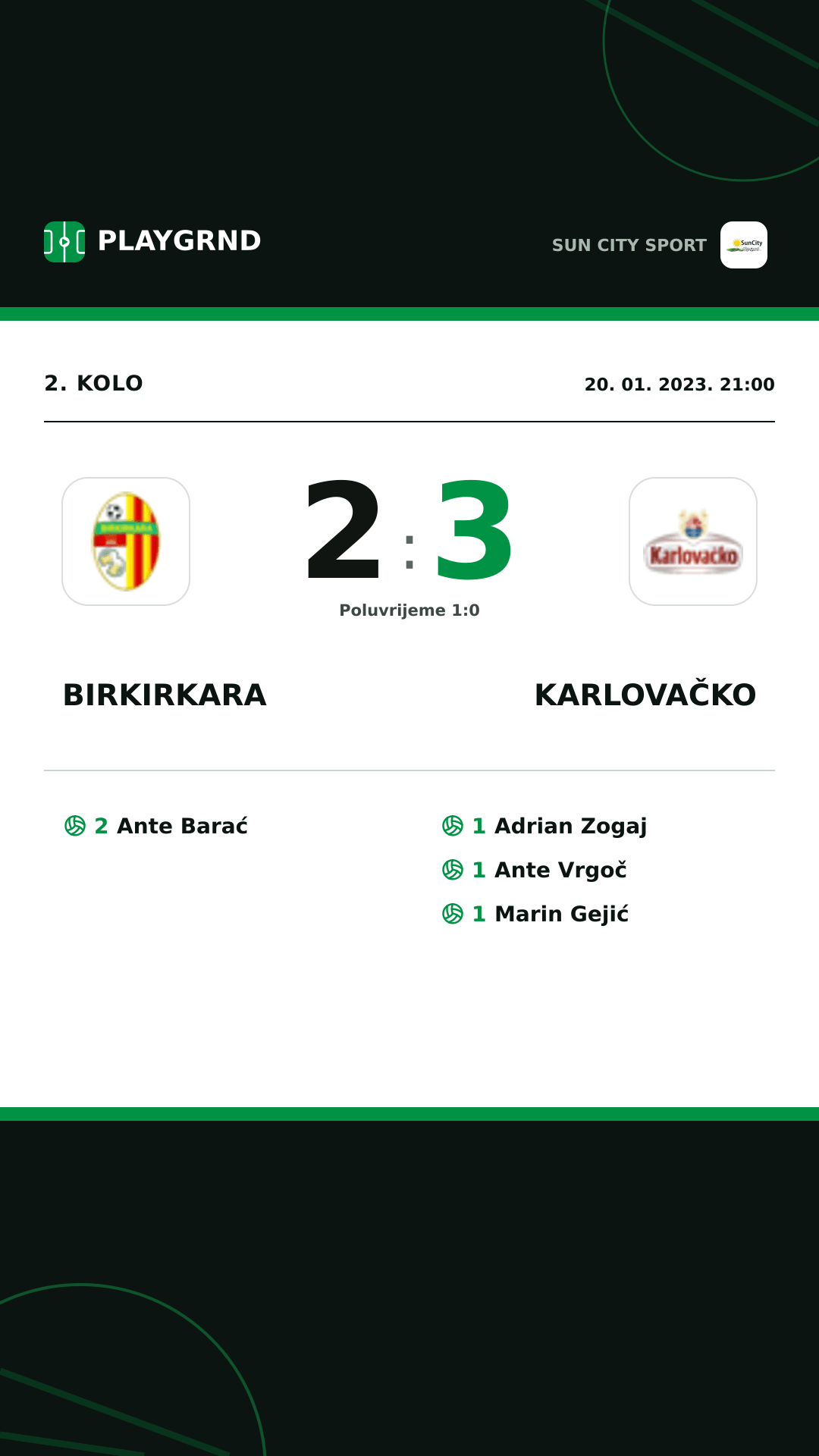 Instagram slika: Birkirkara 2:3 Karlovačko