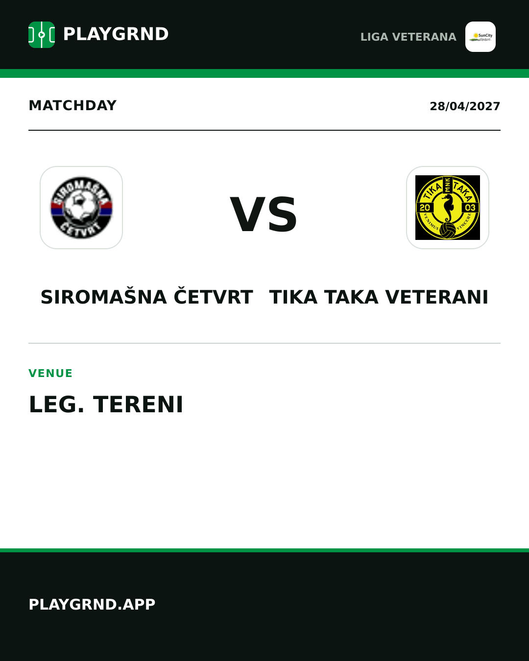 Instagram artwork: Siromašna Četvrt vs Tika Taka Veterani