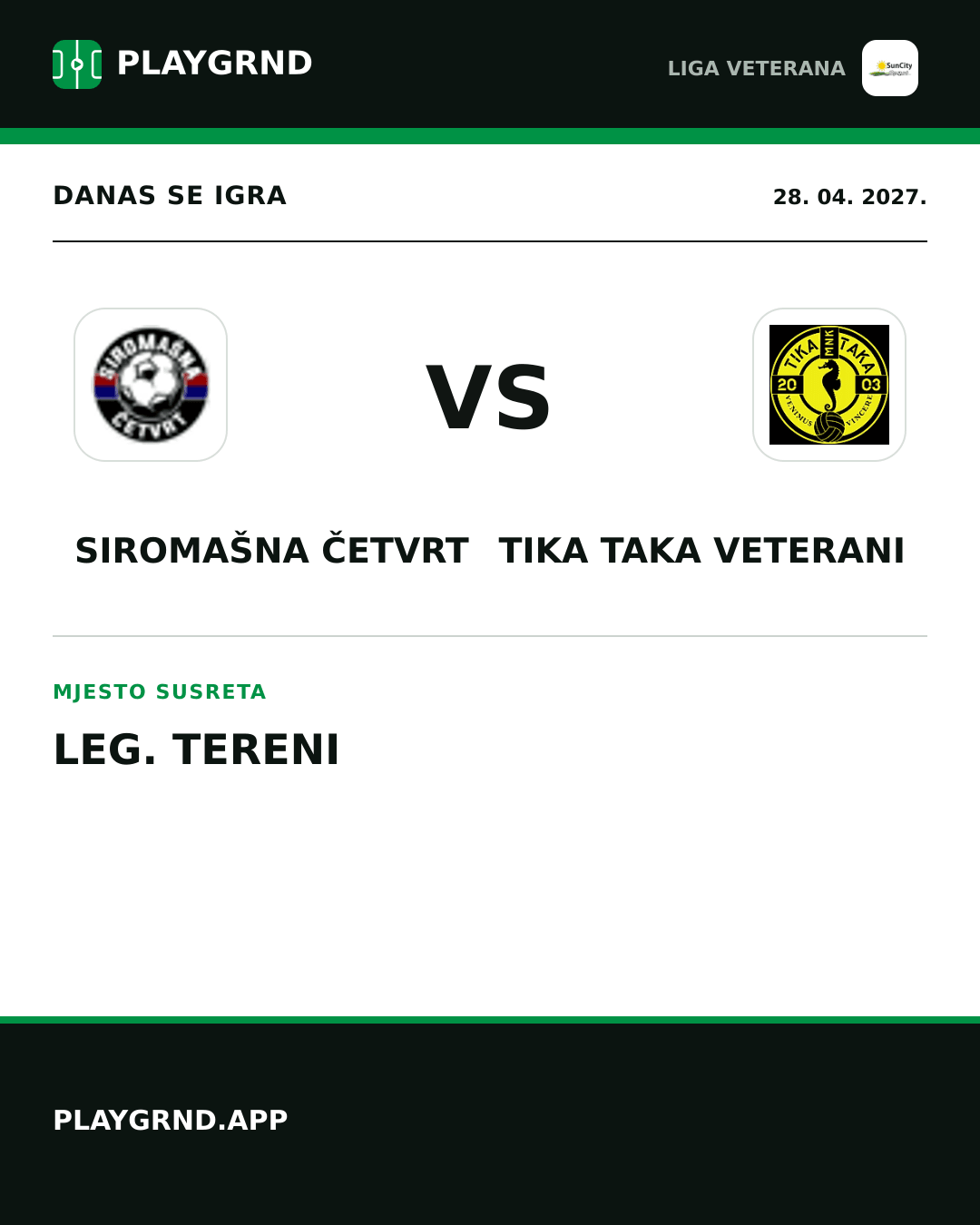 Instagram slika: Siromašna Četvrt vs Tika Taka Veterani