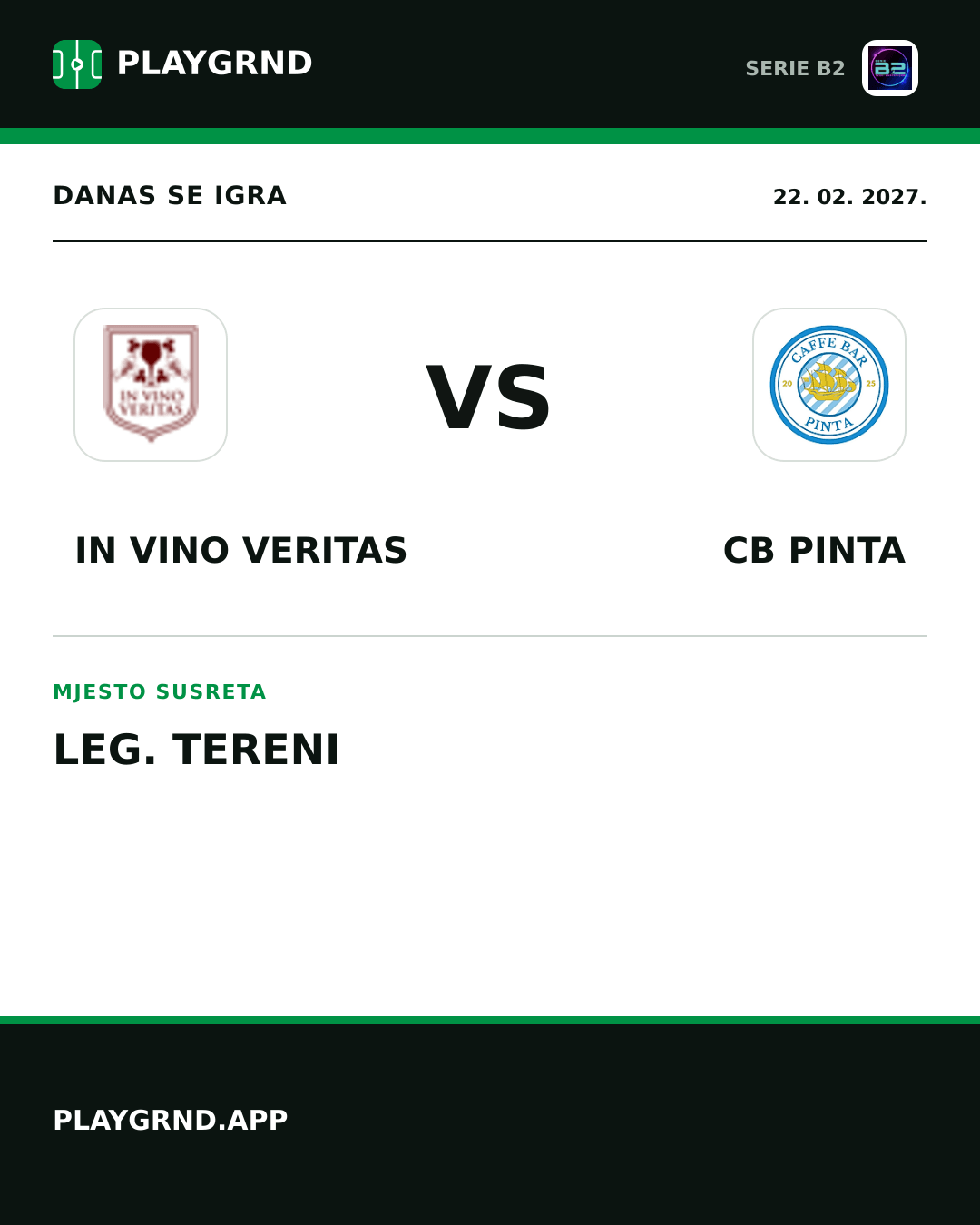 Instagram slika: IN Vino Veritas vs CB Pinta