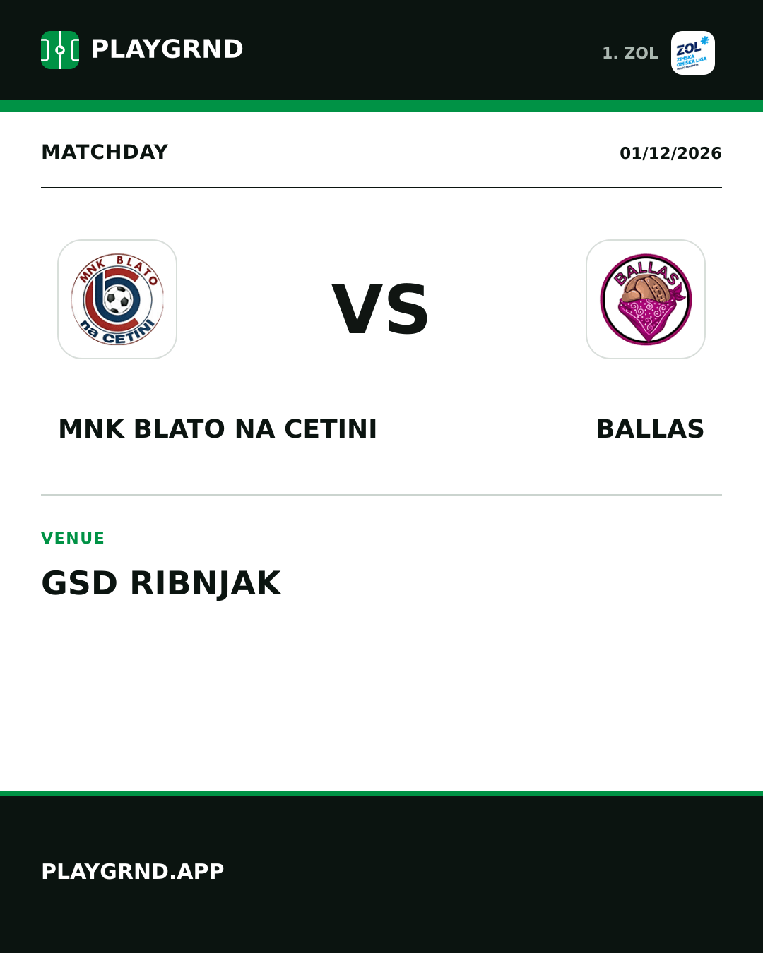 Instagram artwork: MNK Blato na Cetini vs Ballas