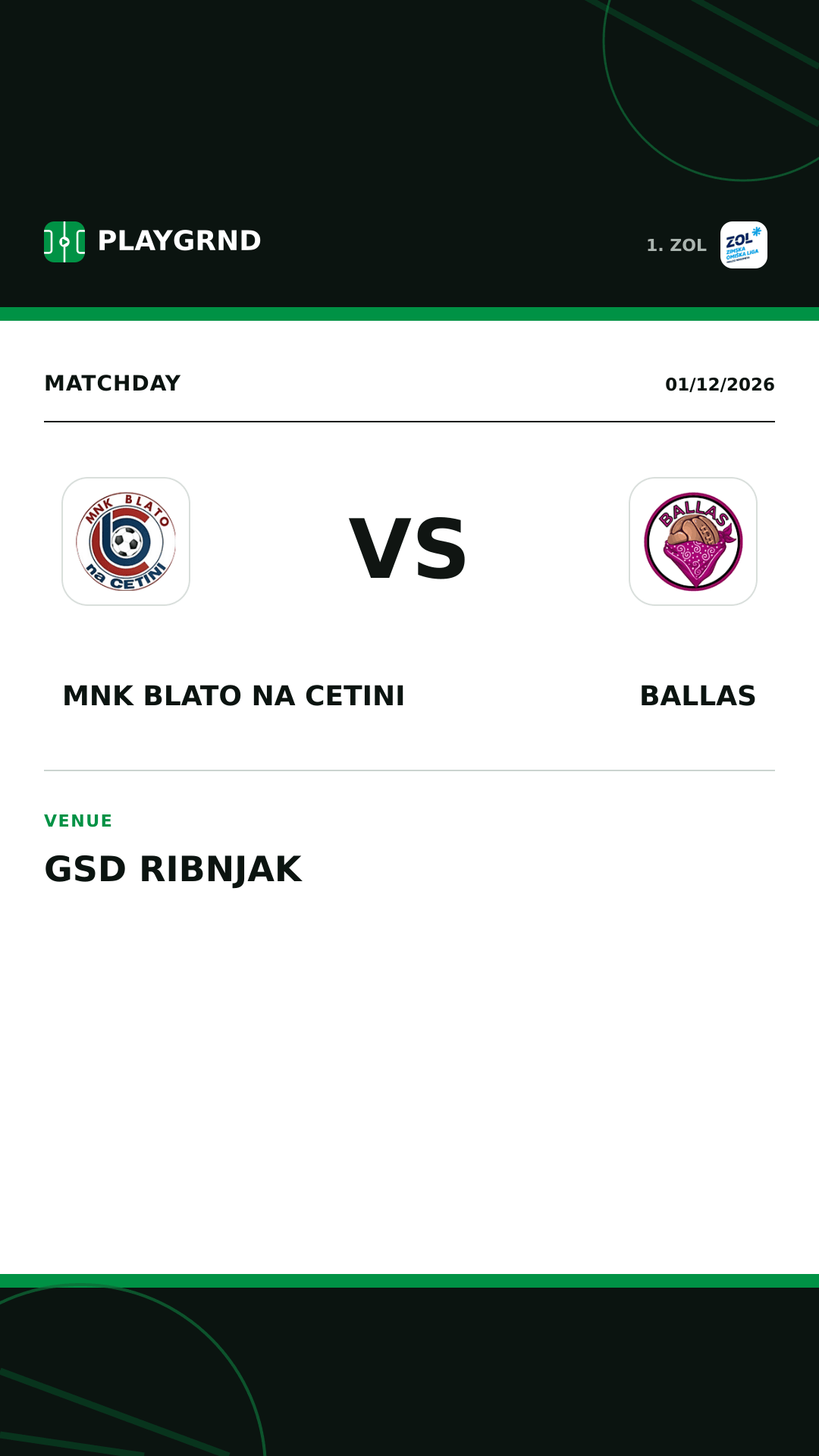Instagram artwork: MNK Blato na Cetini vs Ballas