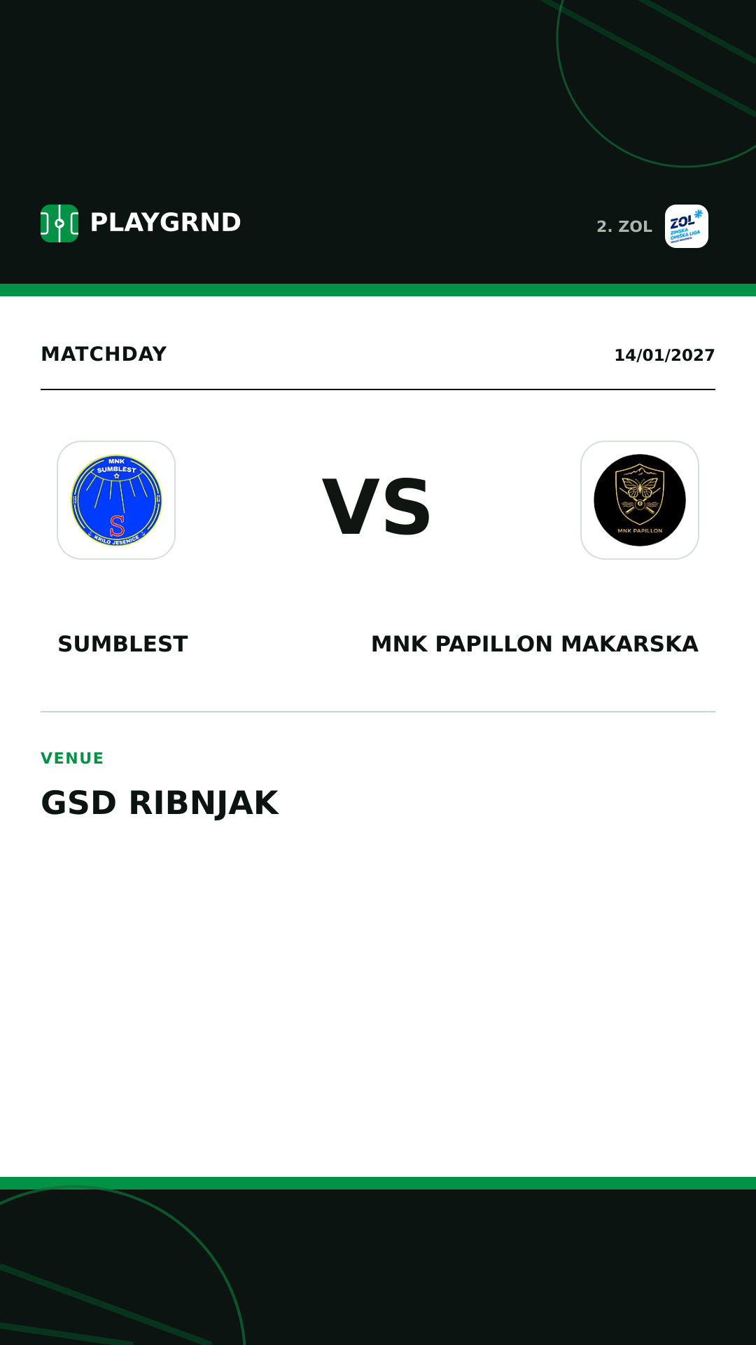 Instagram artwork: Sumblest vs MNK Papillon Makarska