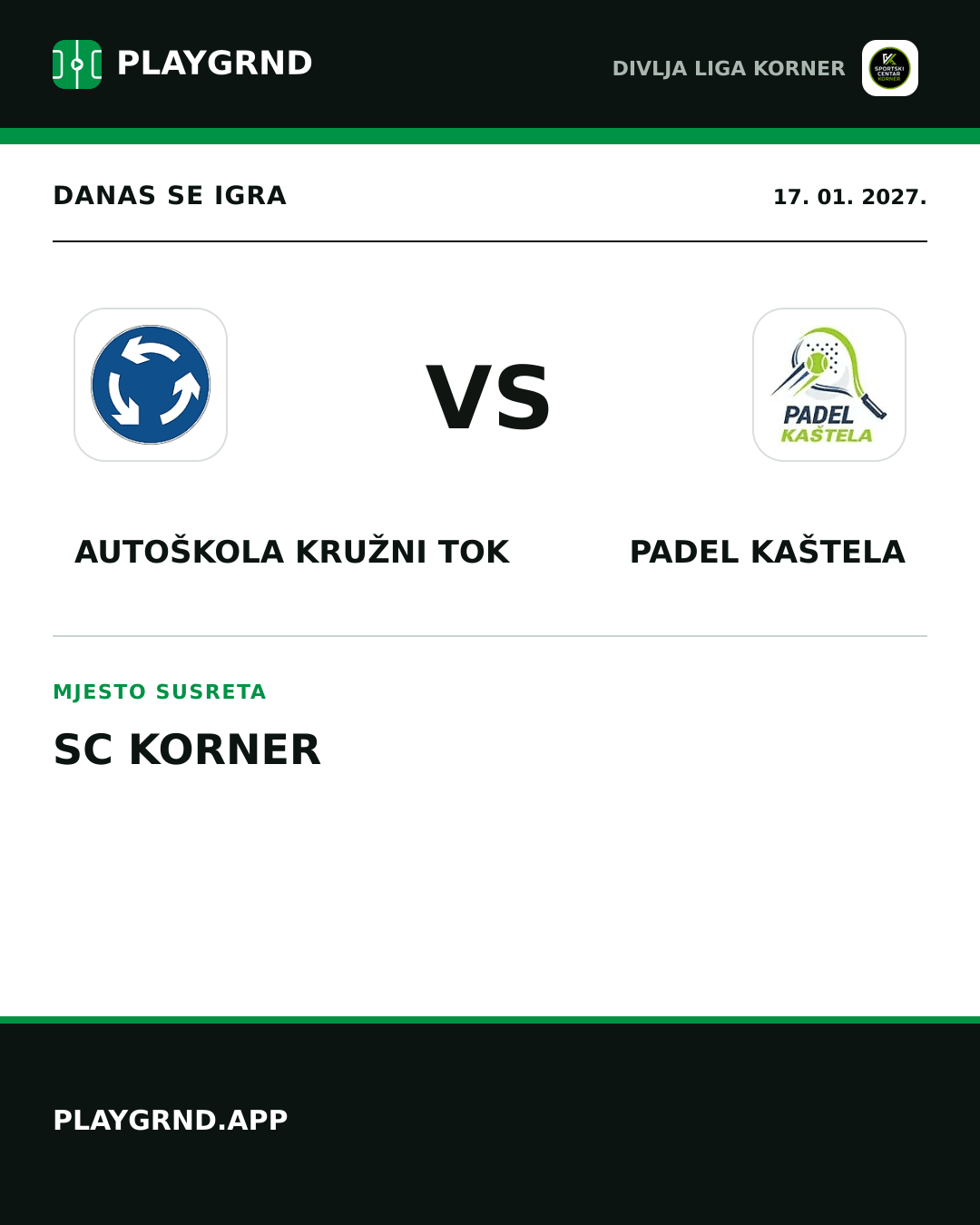 Instagram slika: Autoškola Kružni tok vs Padel Kaštela