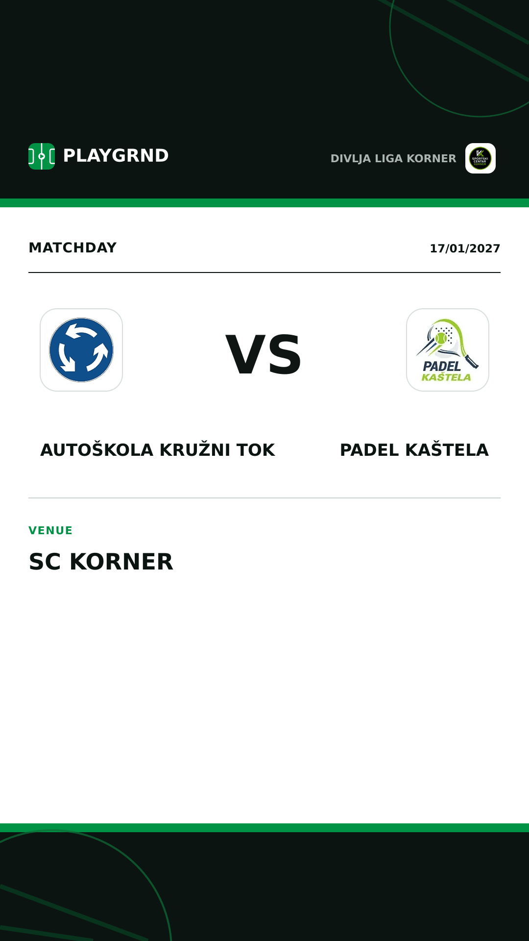 Instagram artwork: Autoškola Kružni tok vs Padel Kaštela