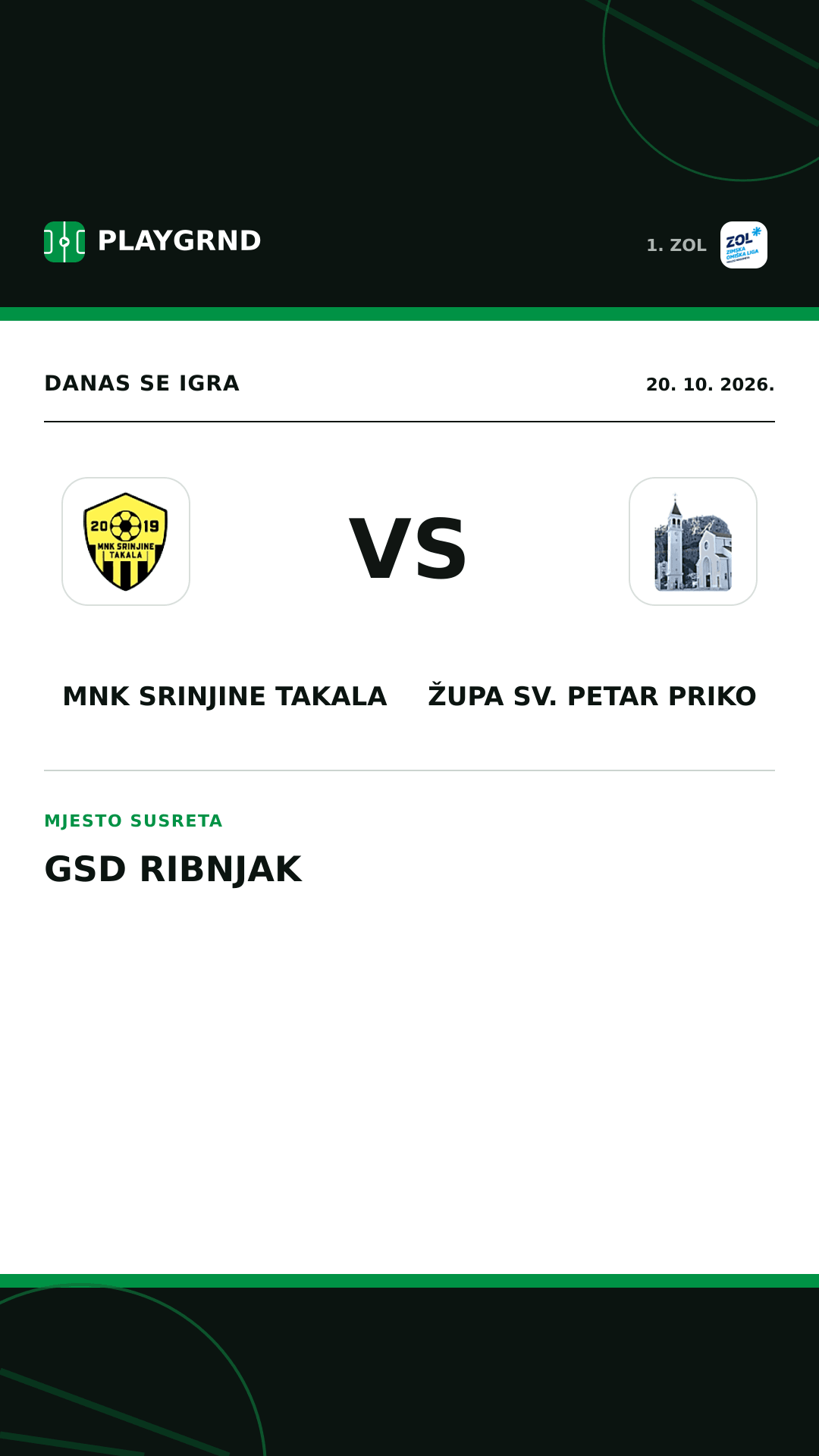 Instagram slika: MNK Srinjine Takala vs Župa Sv. Petar Priko