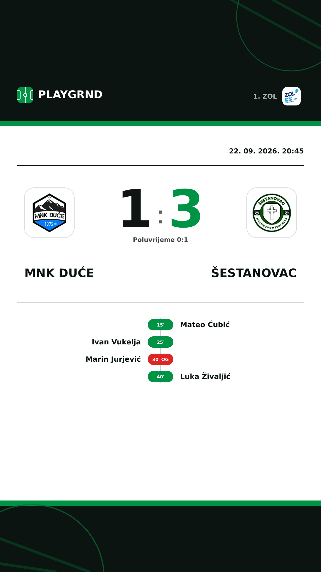 Instagram slika: MNK Duće 1:3 Šestanovac