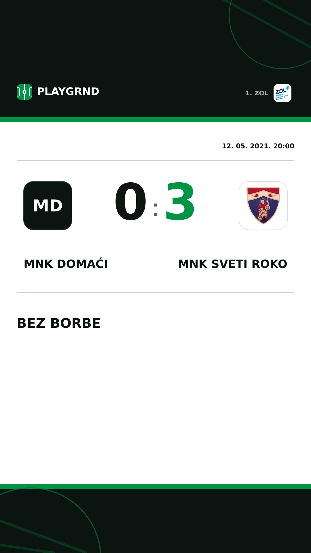 Instagram slika: MNK Domaći 0:3 MNK Sveti Roko