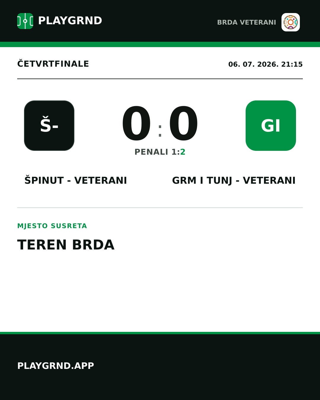 Instagram slika: Špinut - Veterani 0:0 Grm i Tunj - Veterani