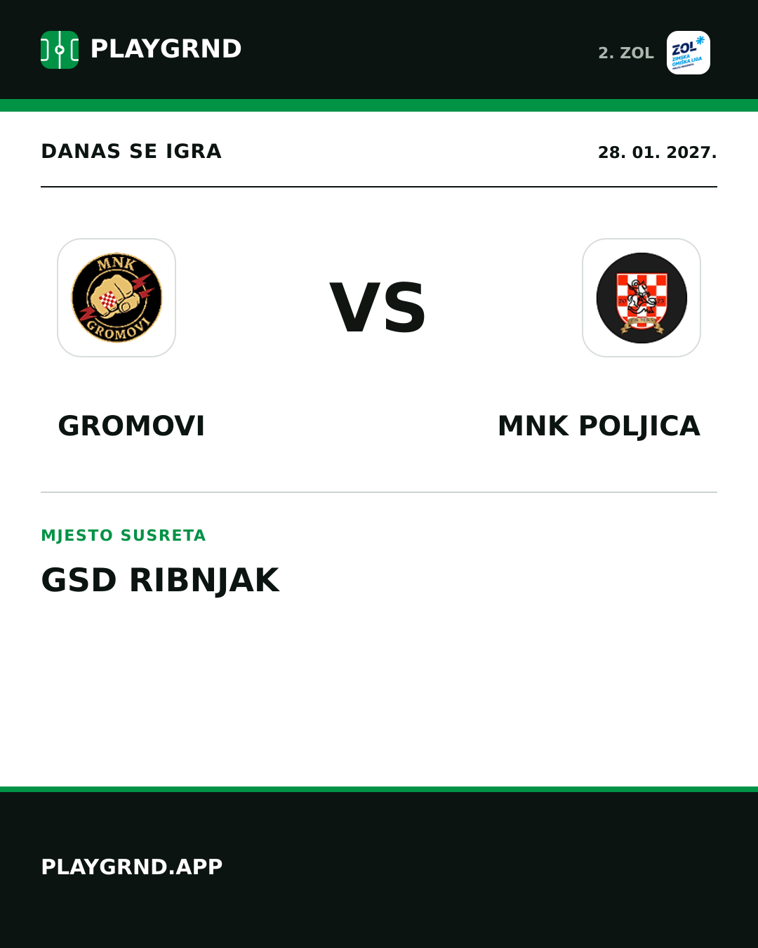 Instagram slika: Gromovi vs MNK Poljica