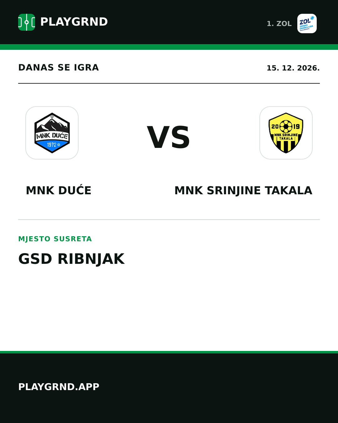 Instagram slika: MNK Duće vs MNK Srinjine Takala