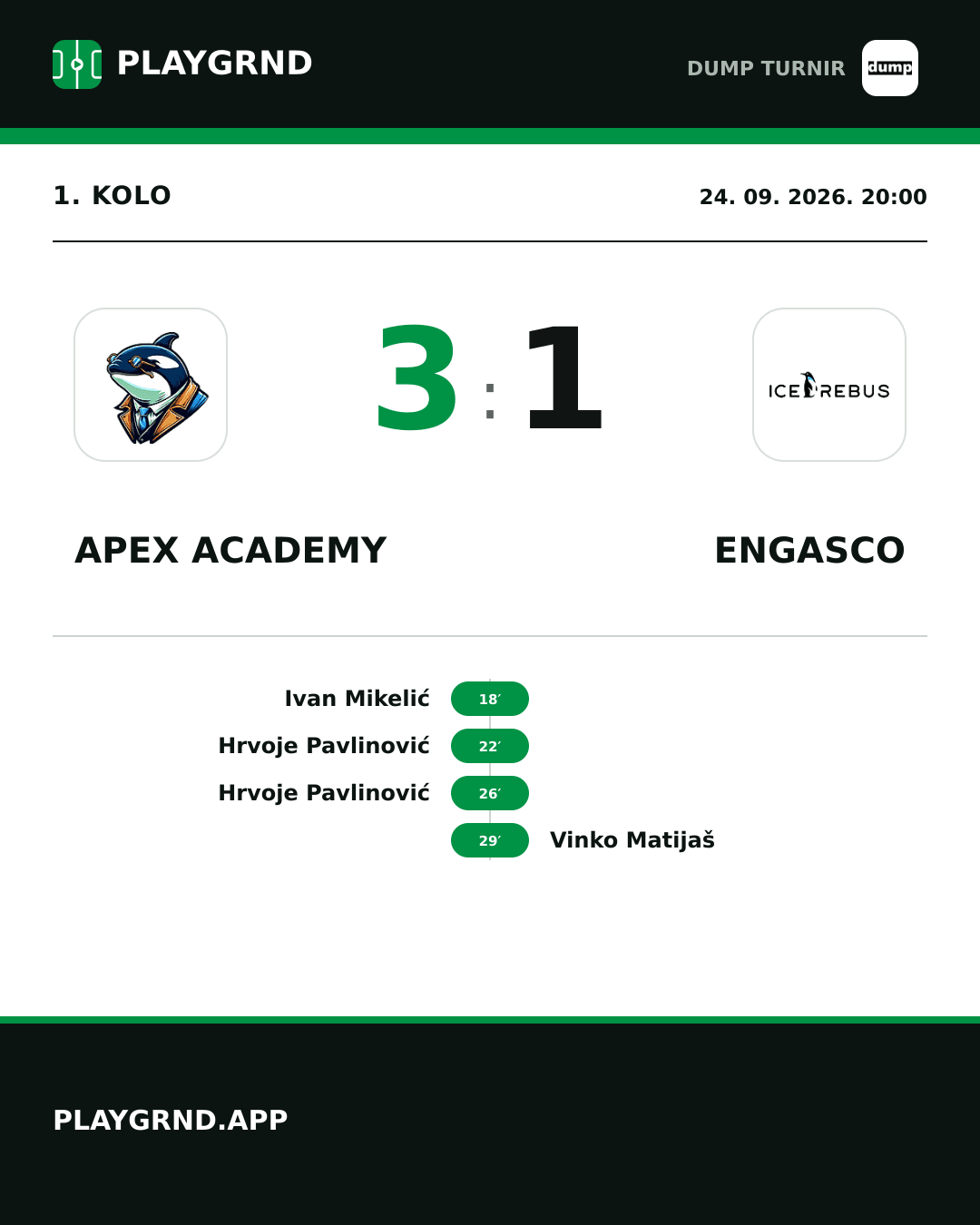 Instagram slika: Apex Academy vs Engasco
