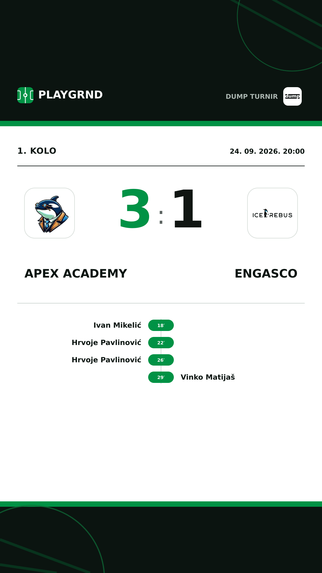 Instagram slika: Apex Academy vs Engasco