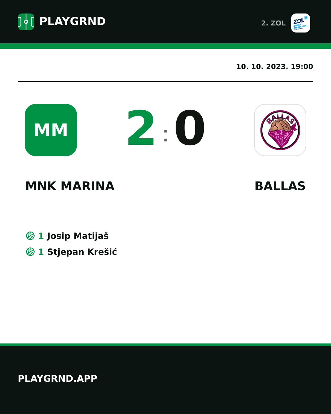 Instagram slika: MNK Marina 2:0 Ballas