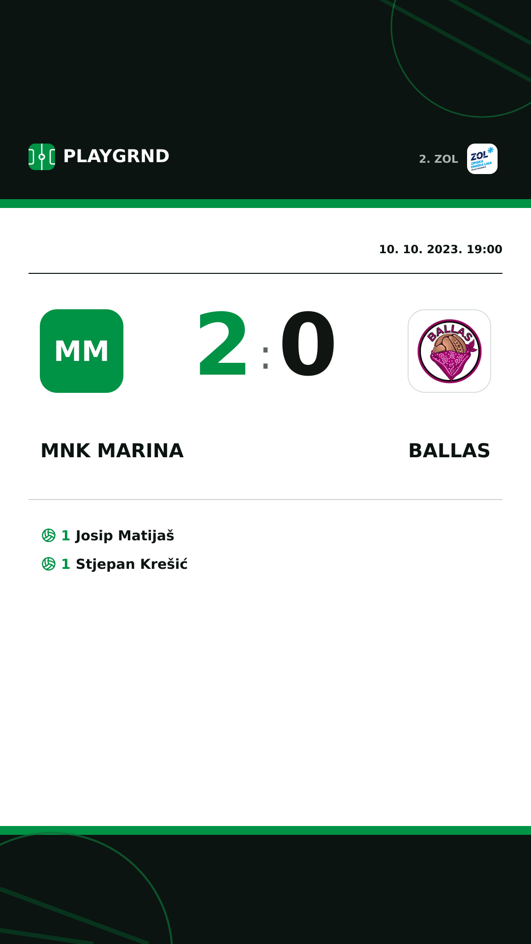 Instagram slika: MNK Marina 2:0 Ballas