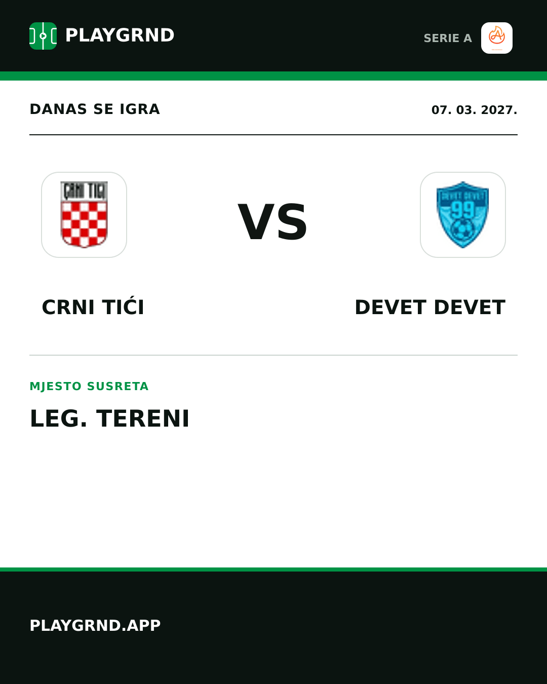 Instagram slika: Crni Tići vs Devet Devet