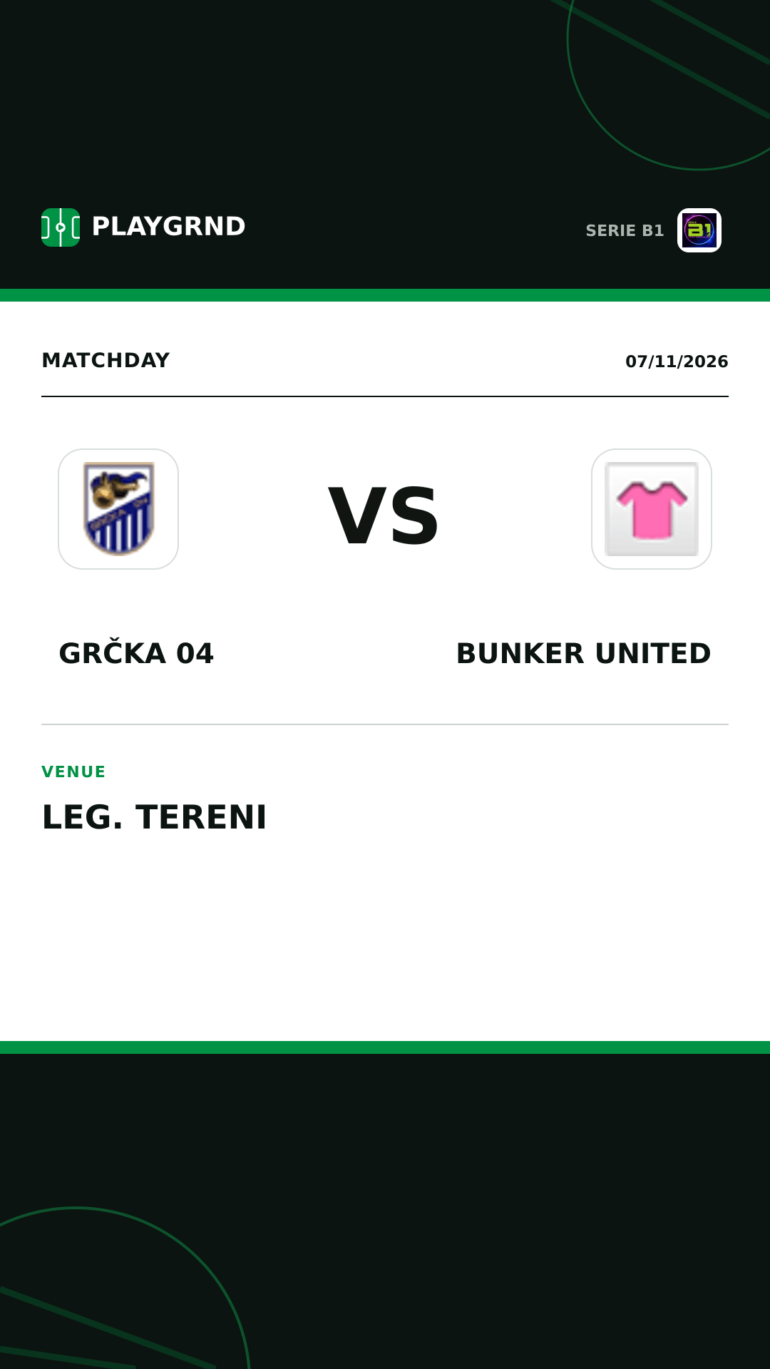 Instagram artwork: Grčka 04 vs Bunker United