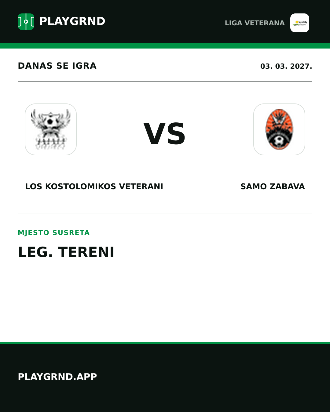 Instagram slika: Los Kostolomikos Veterani vs Samo Zabava