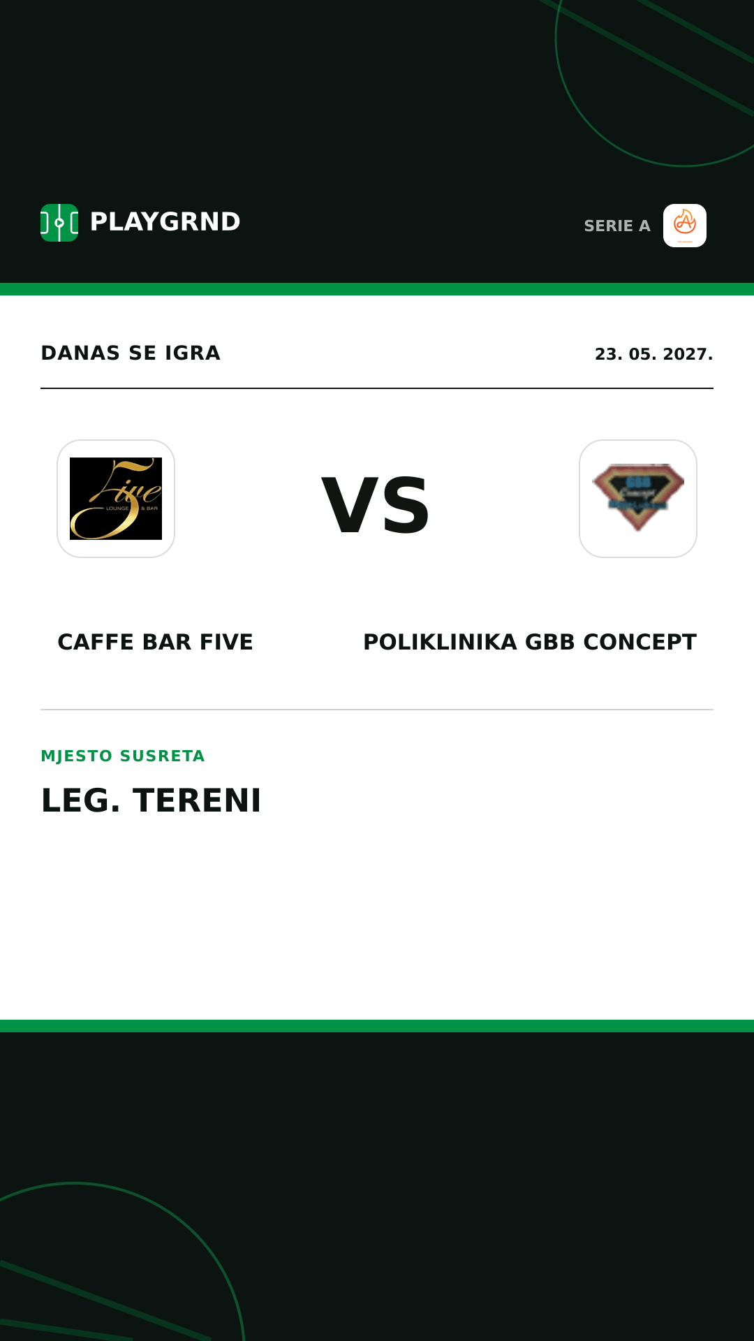 Instagram slika: Caffe Bar Five vs Poliklinika Gbb Concept