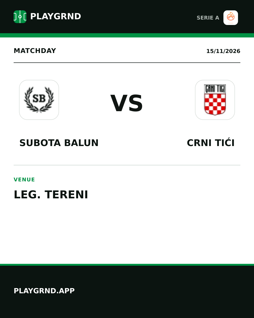 Instagram artwork: Subota Balun vs Crni Tići