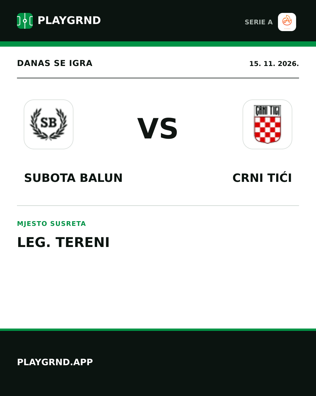 Instagram slika: Subota Balun vs Crni Tići