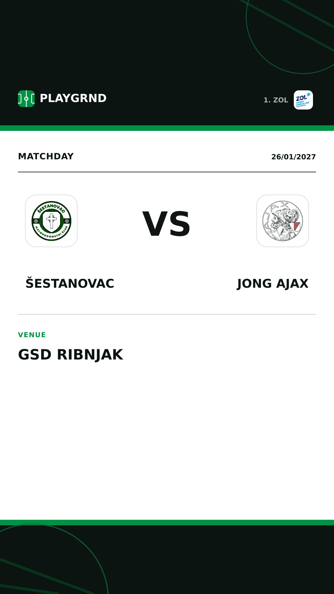 Instagram artwork: Šestanovac vs Jong Ajax