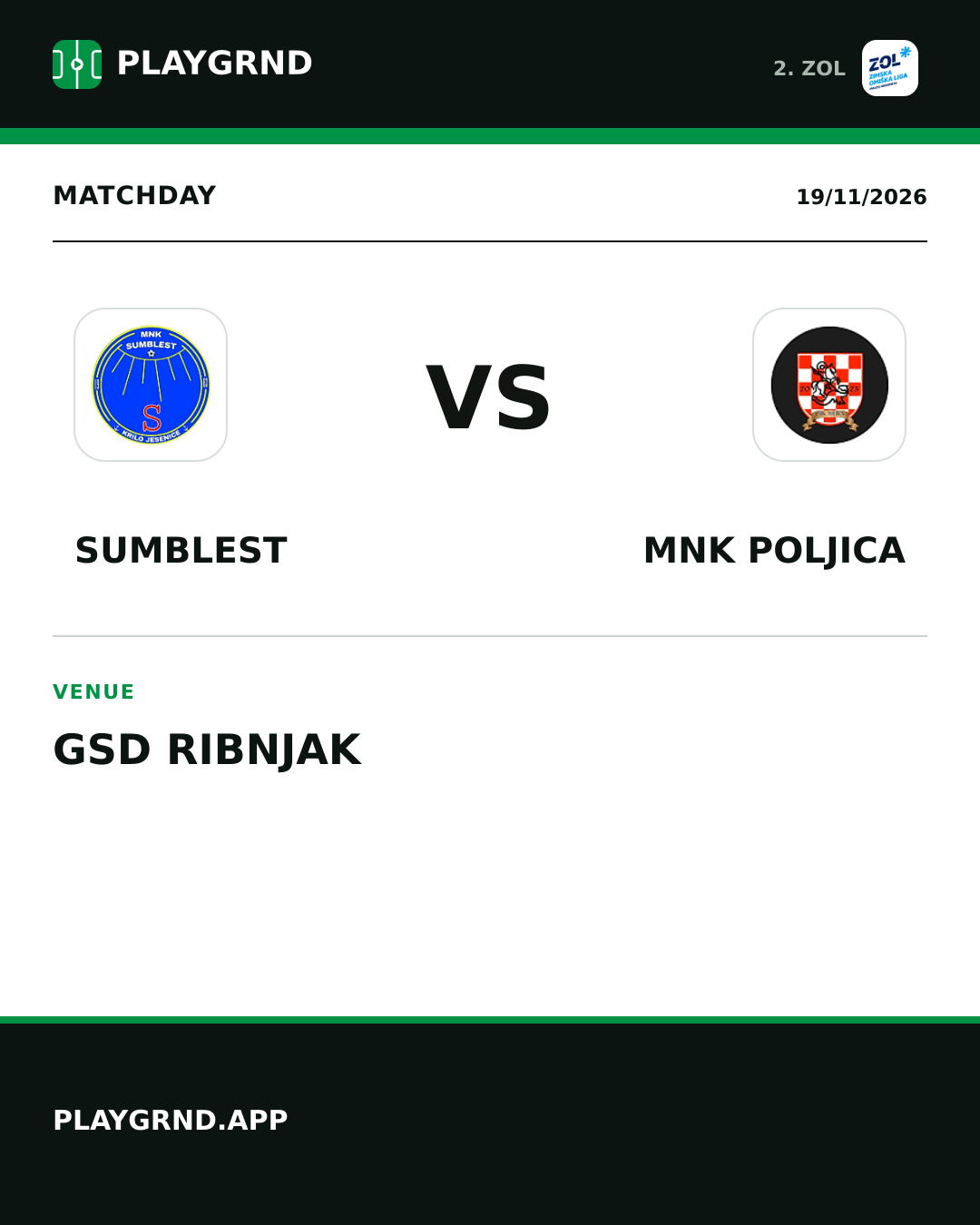 Instagram artwork: Sumblest vs MNK Poljica