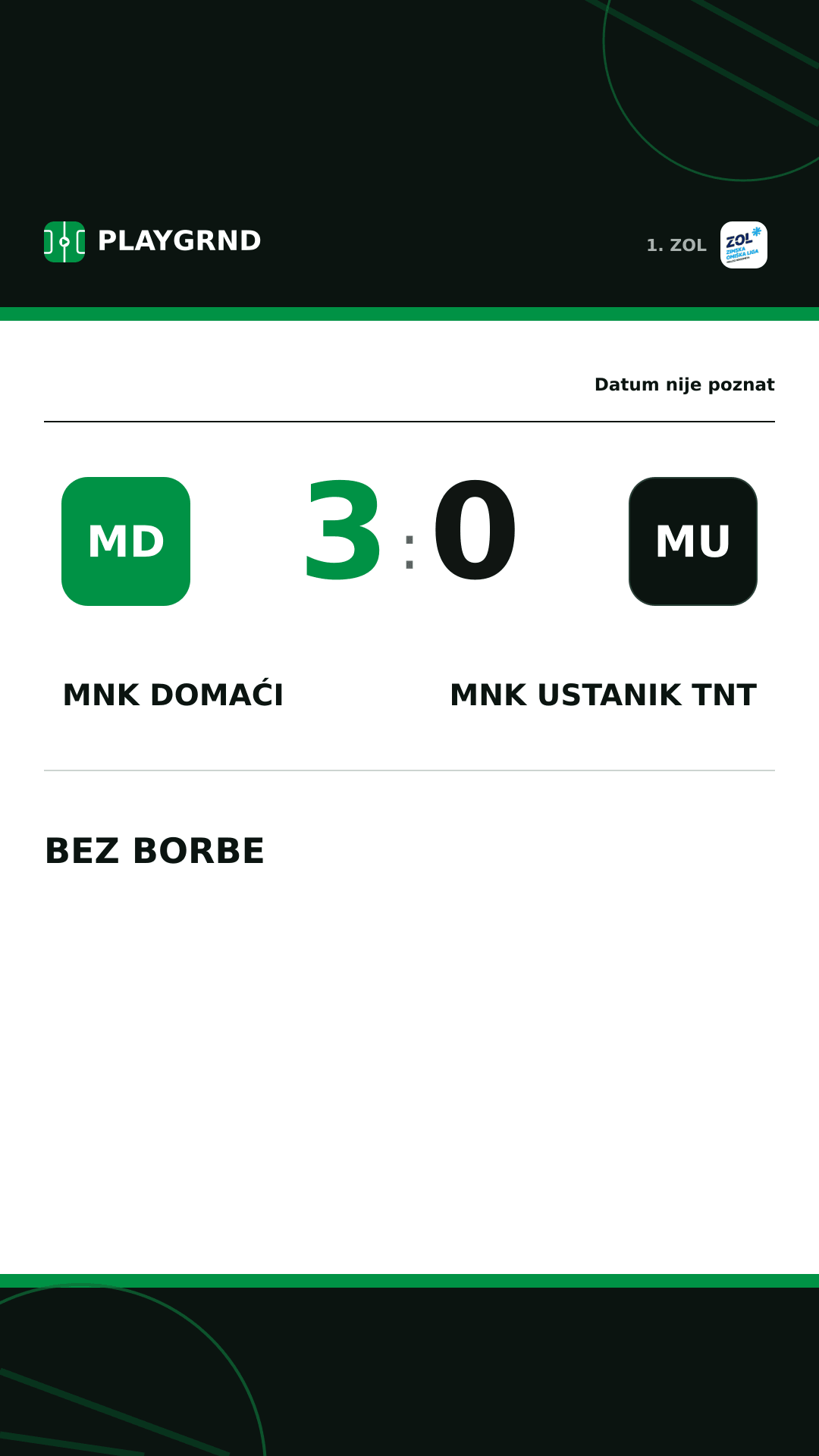 Instagram slika: MNK Domaći 3:0 MNK Ustanik TNT