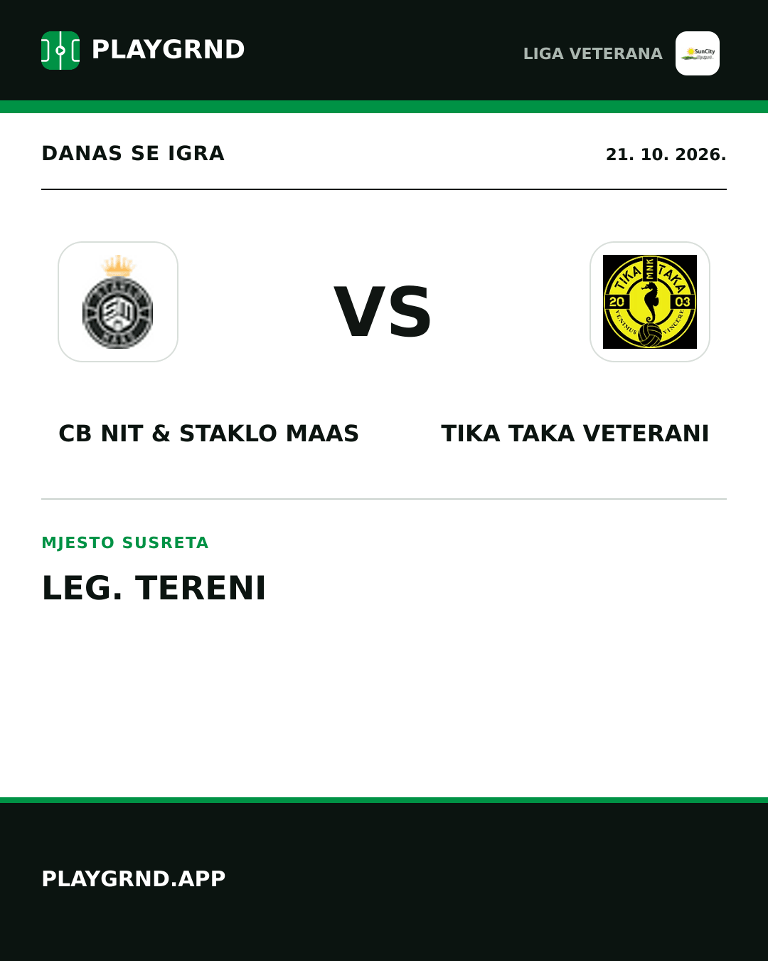 Instagram slika: CB Nit & Staklo Maas vs Tika Taka Veterani