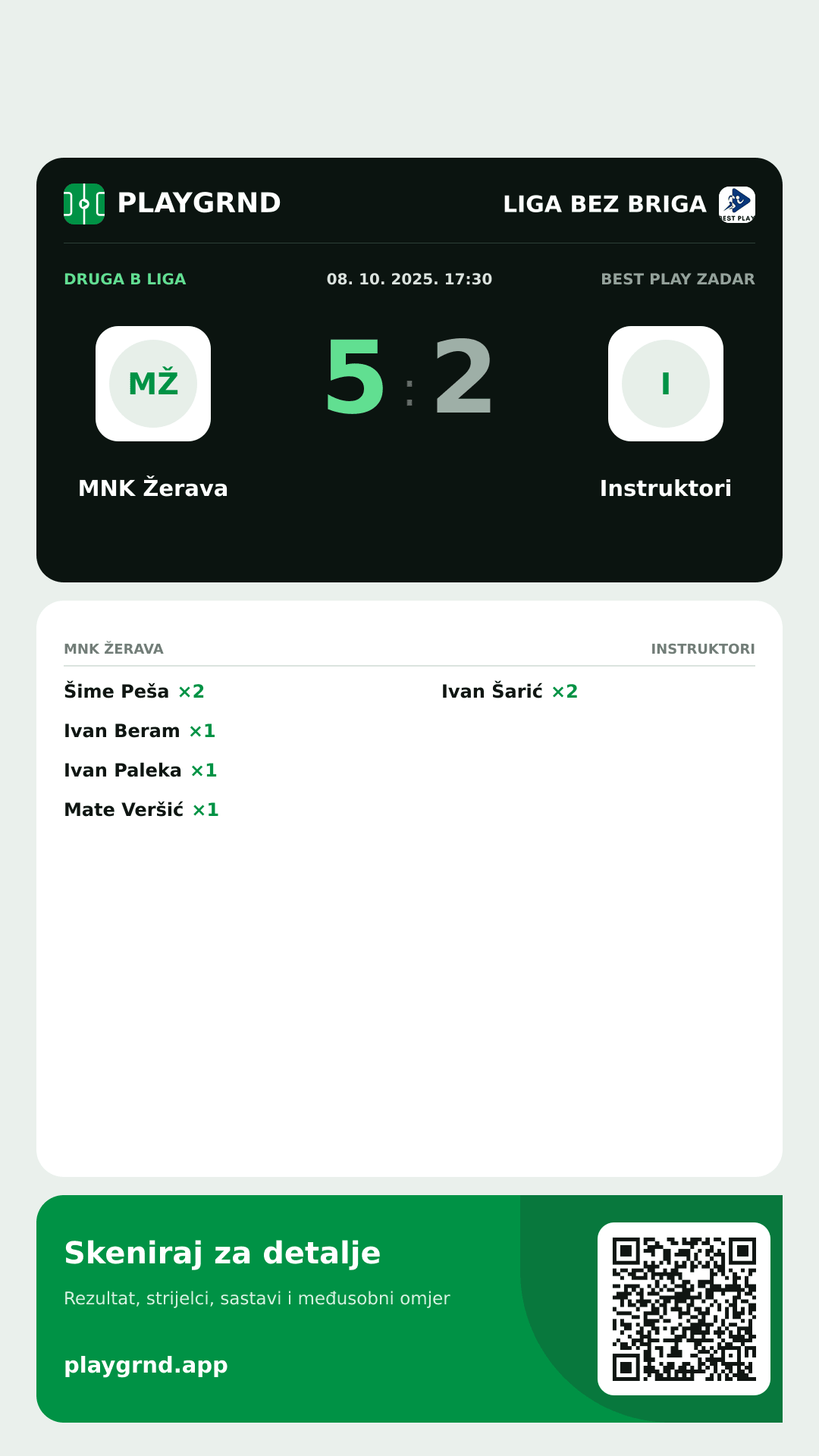 Story slika: MNK Žerava 5:2 Instruktori