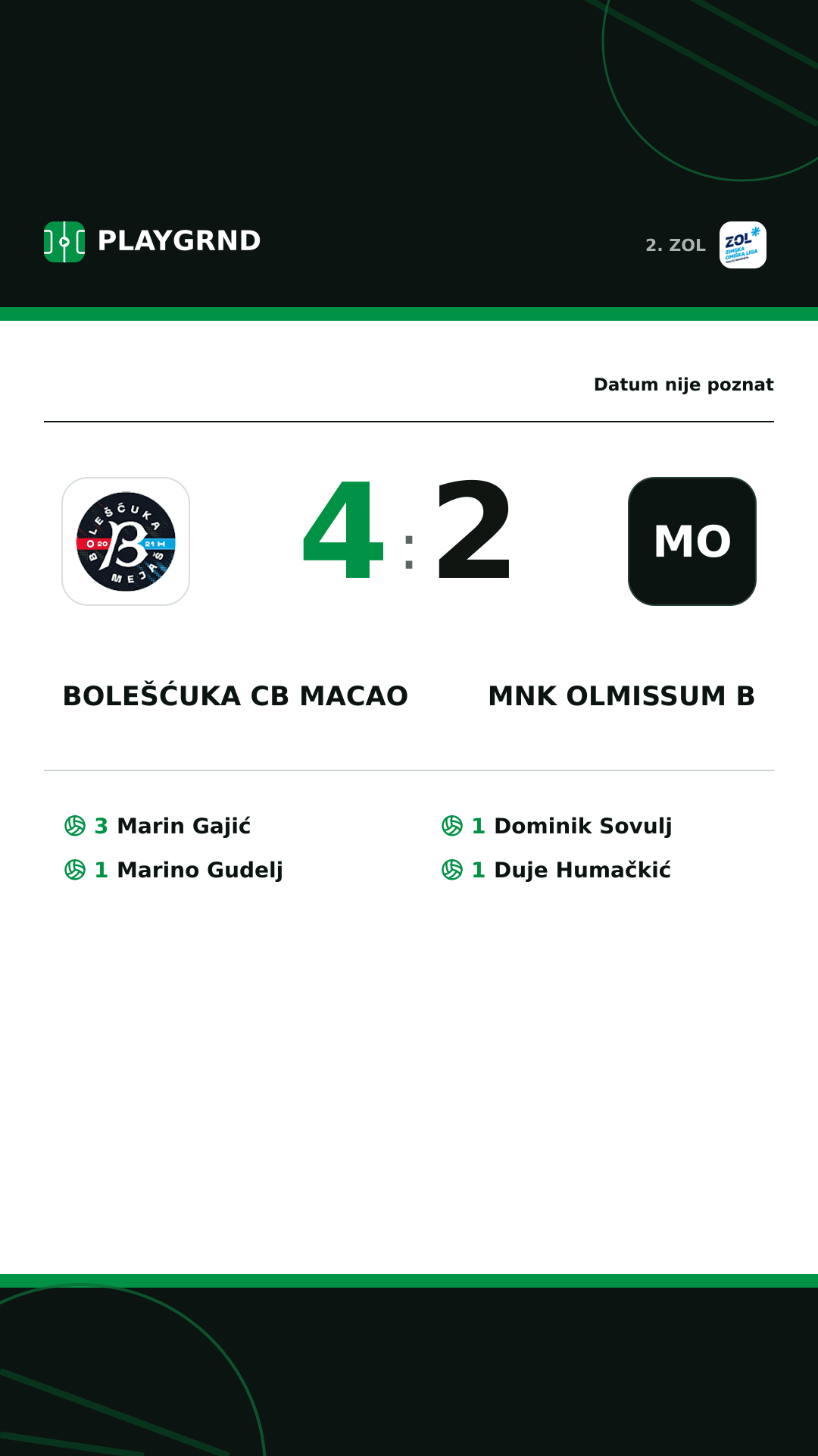 Instagram slika: Bolešćuka CB Macao 4:2 MNK Olmissum B