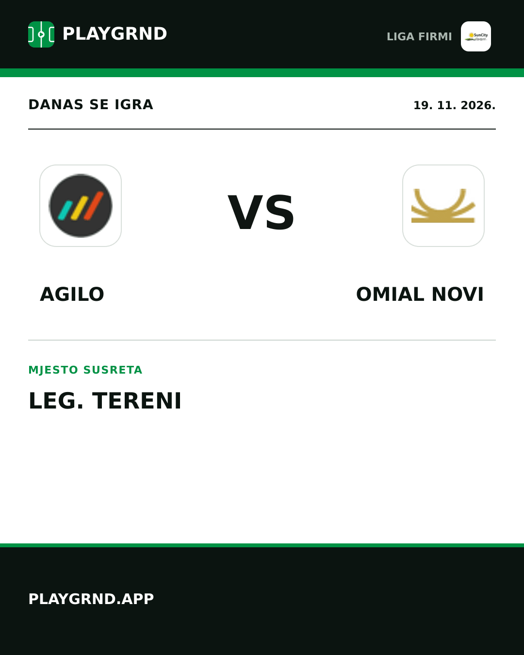 Instagram slika: Agilo vs Omial Novi