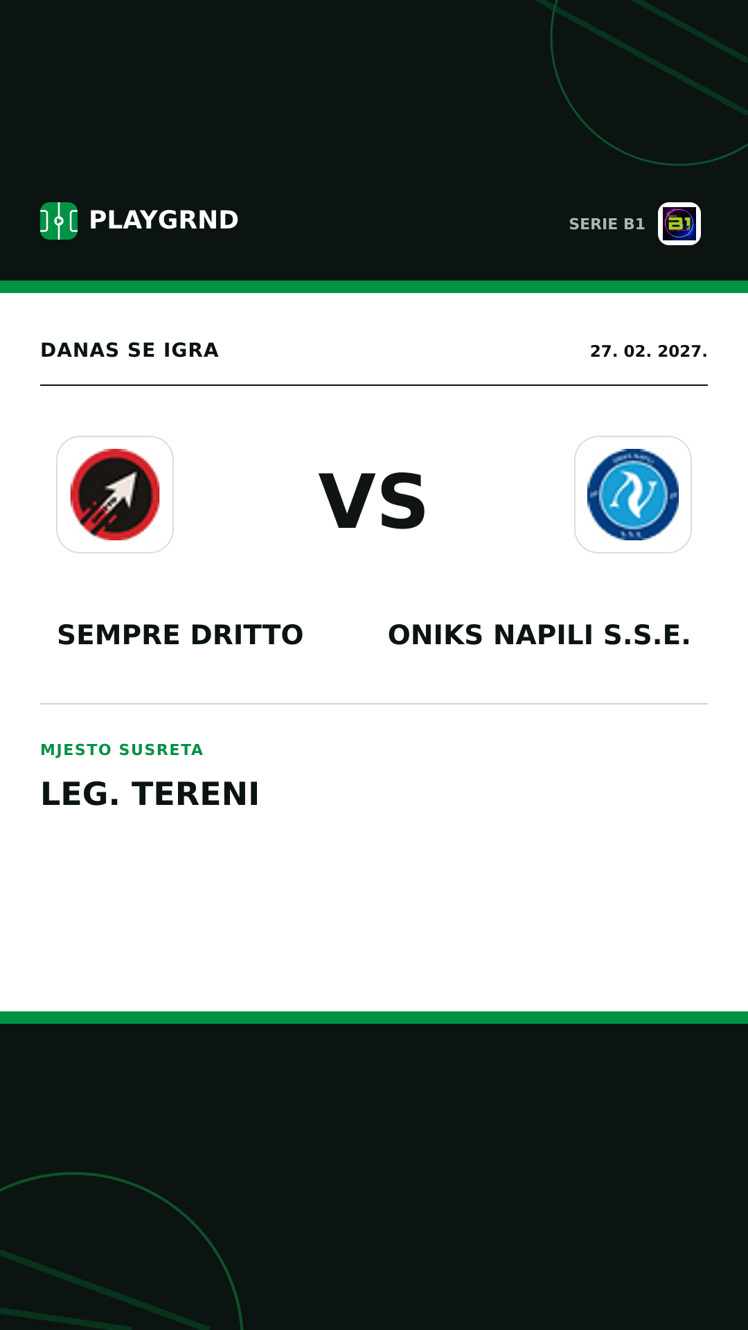 Instagram slika: Sempre Dritto vs Oniks Napili S.S.E.