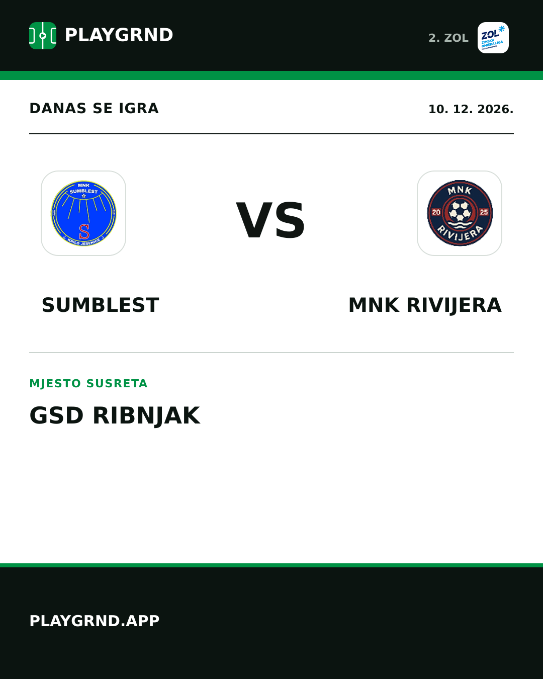 Instagram slika: Sumblest vs MNK Rivijera