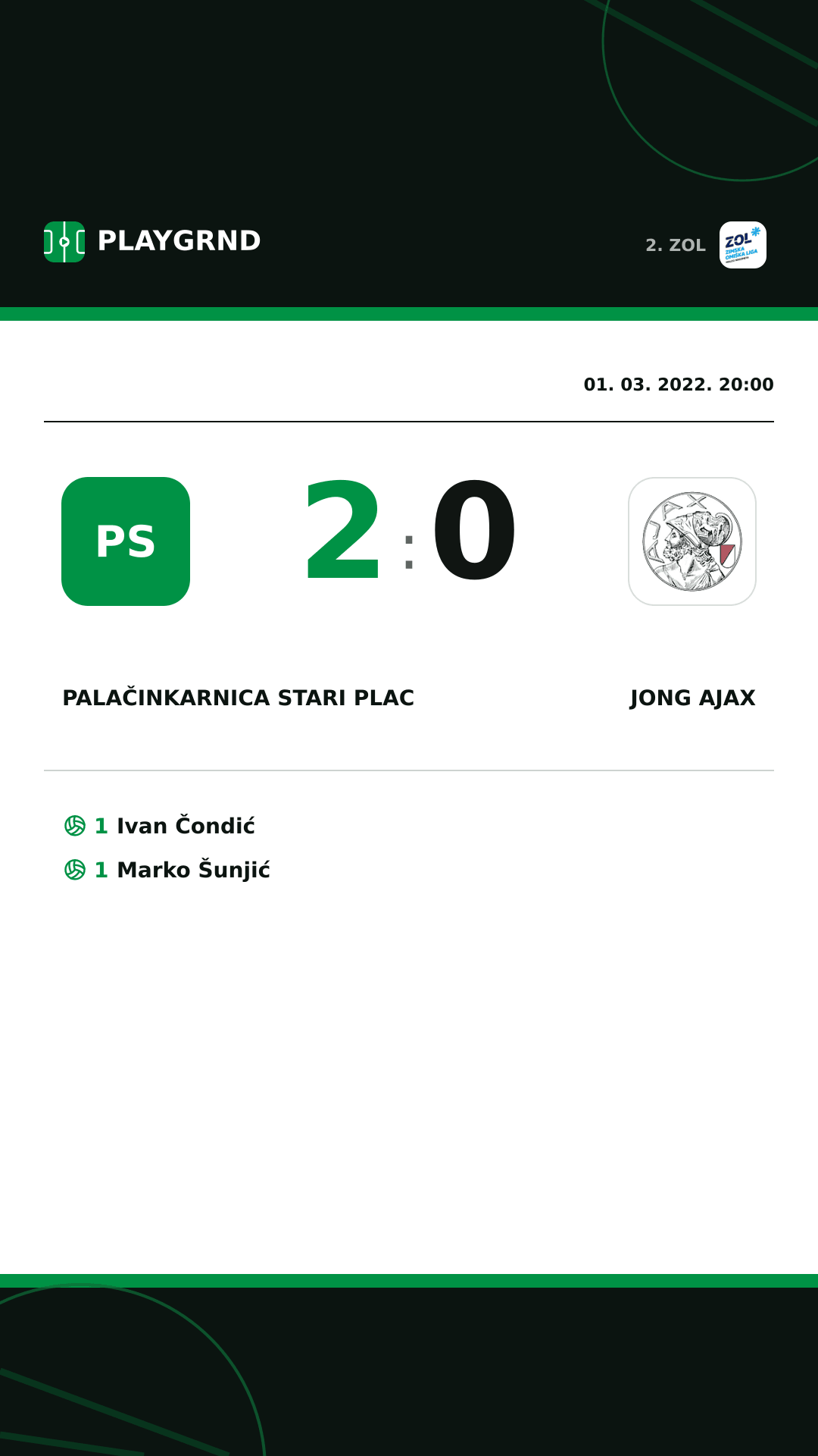 Instagram slika: Palačinkarnica Stari plac 2:0 Jong Ajax