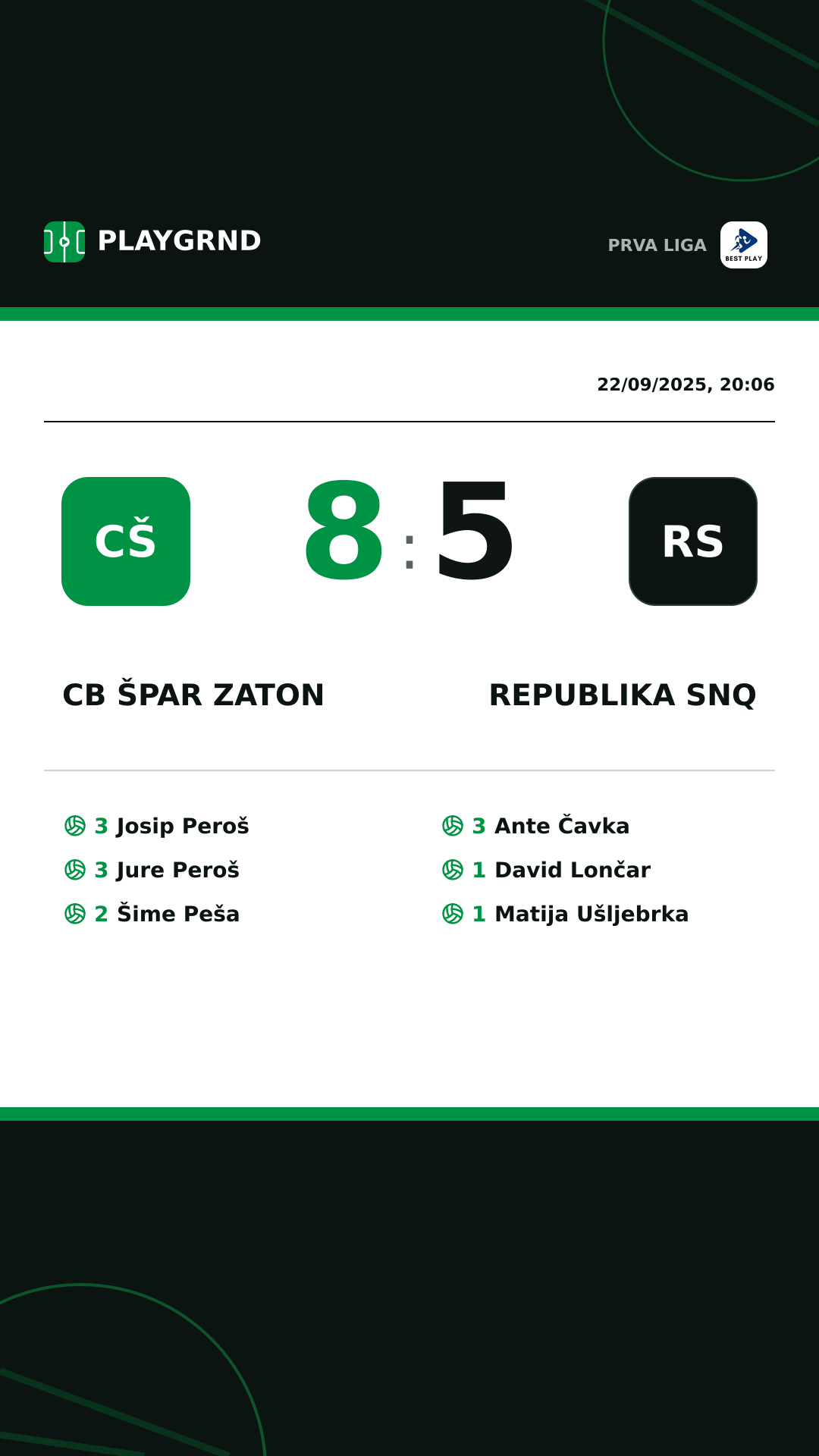 Instagram artwork: CB Špar Zaton 8:5 Republika SNQ