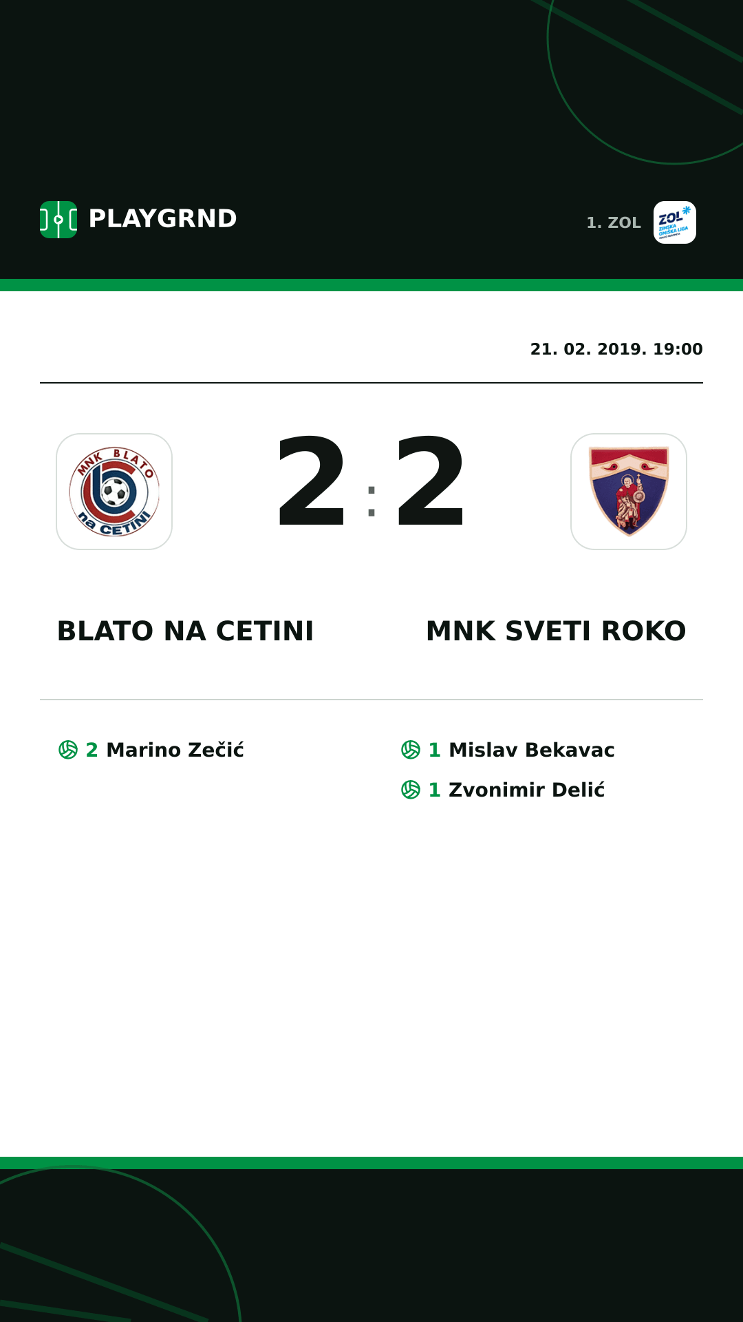Instagram slika: Blato na Cetini 2:2 MNK Sveti Roko