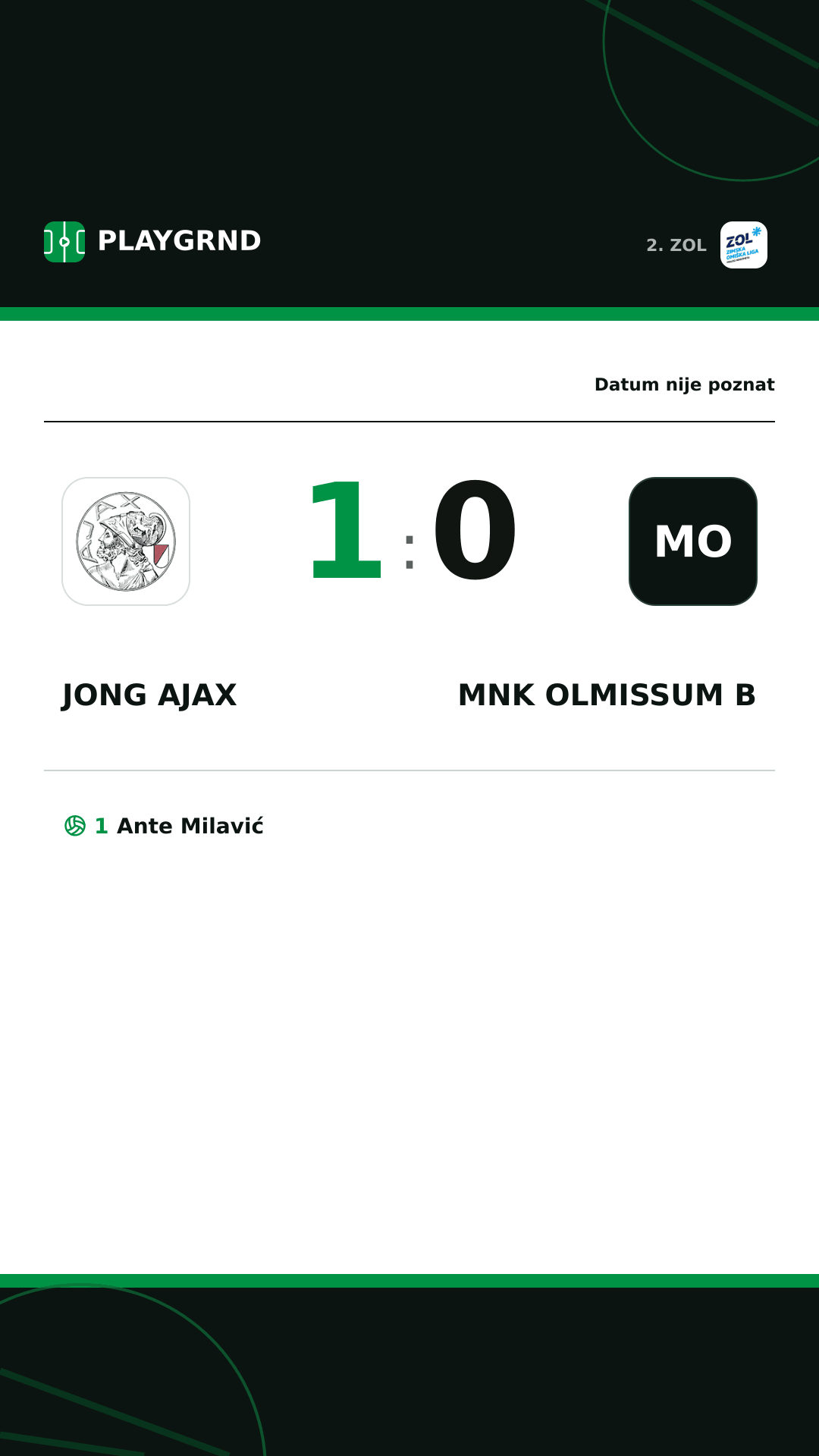 Instagram slika: Jong Ajax 1:0 MNK Olmissum B