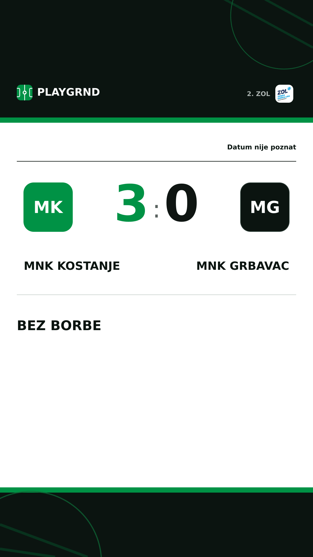 Instagram slika: MNK Kostanje 3:0 MNK Grbavac