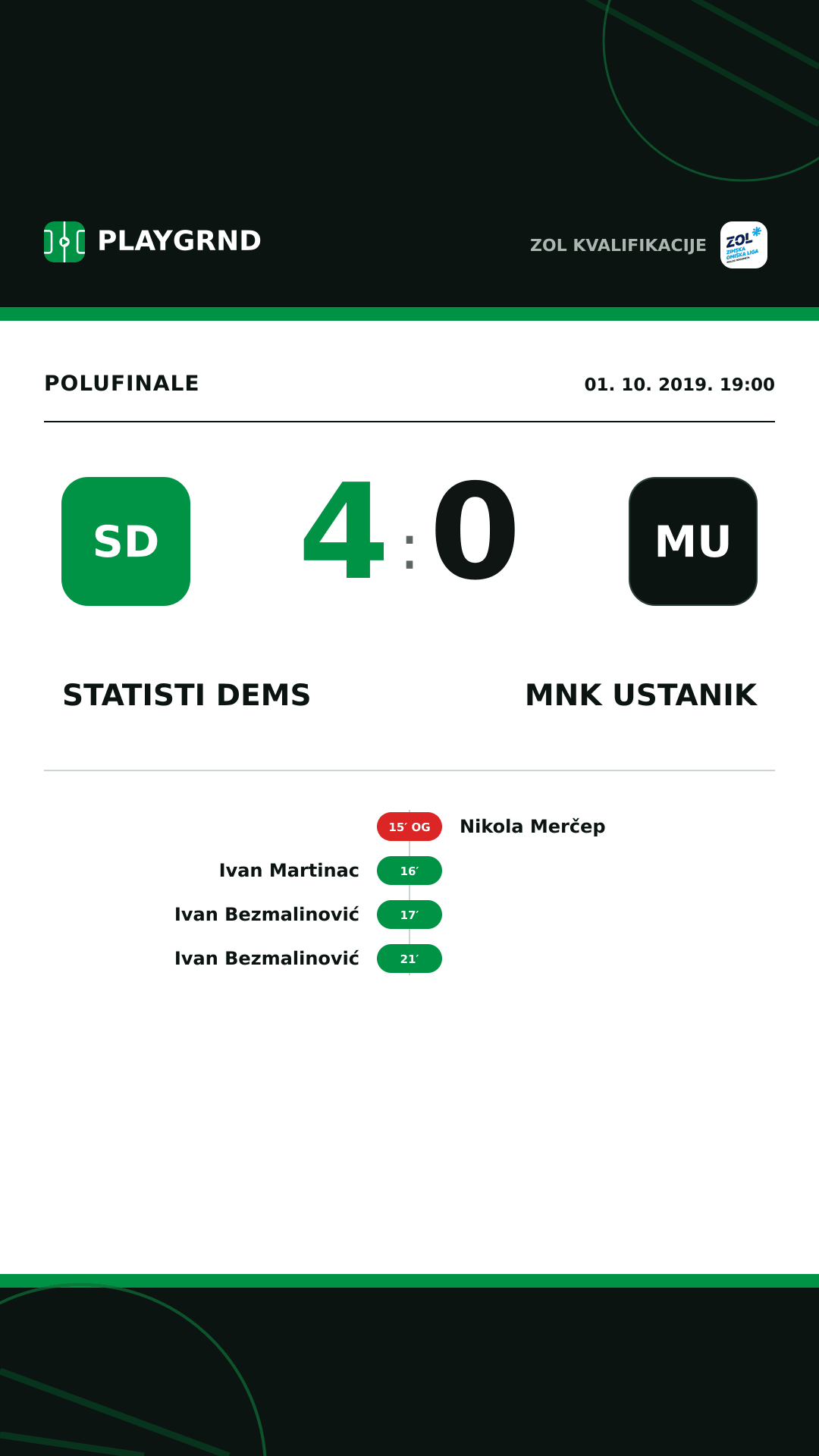 Instagram slika: STatisti DEMS 4:0 MNK Ustanik