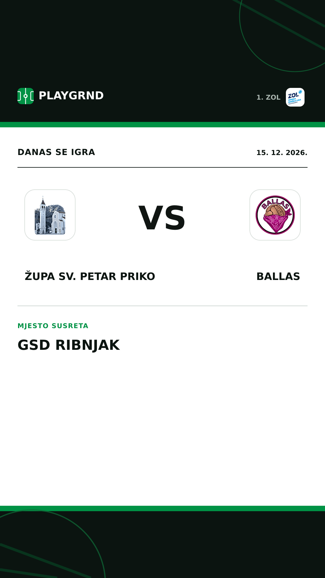 Instagram slika: Župa Sv. Petar Priko vs Ballas