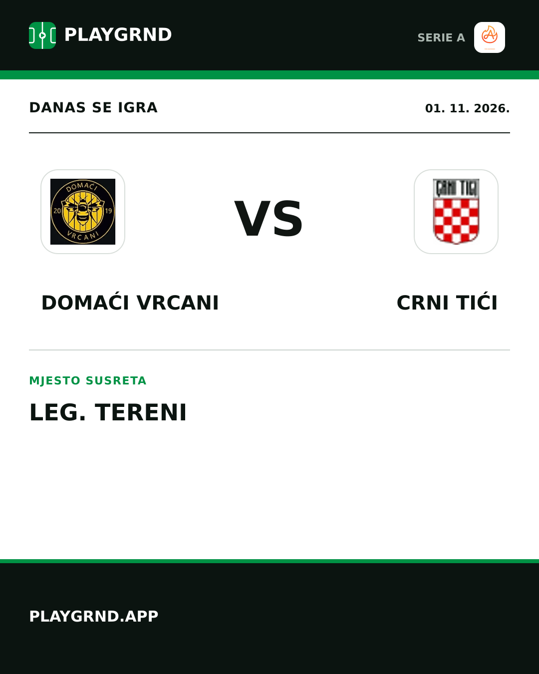 Instagram slika: Domaći Vrcani vs Crni Tići