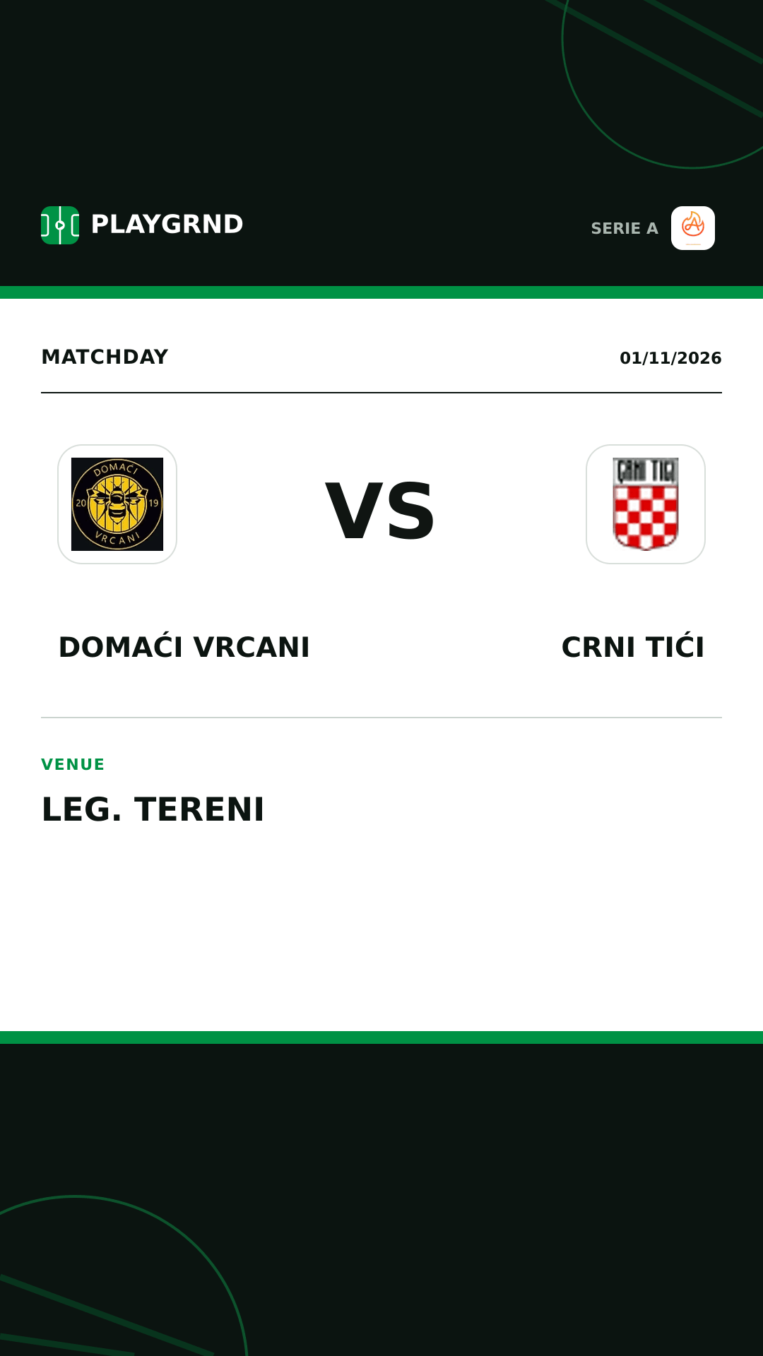 Instagram artwork: Domaći Vrcani vs Crni Tići
