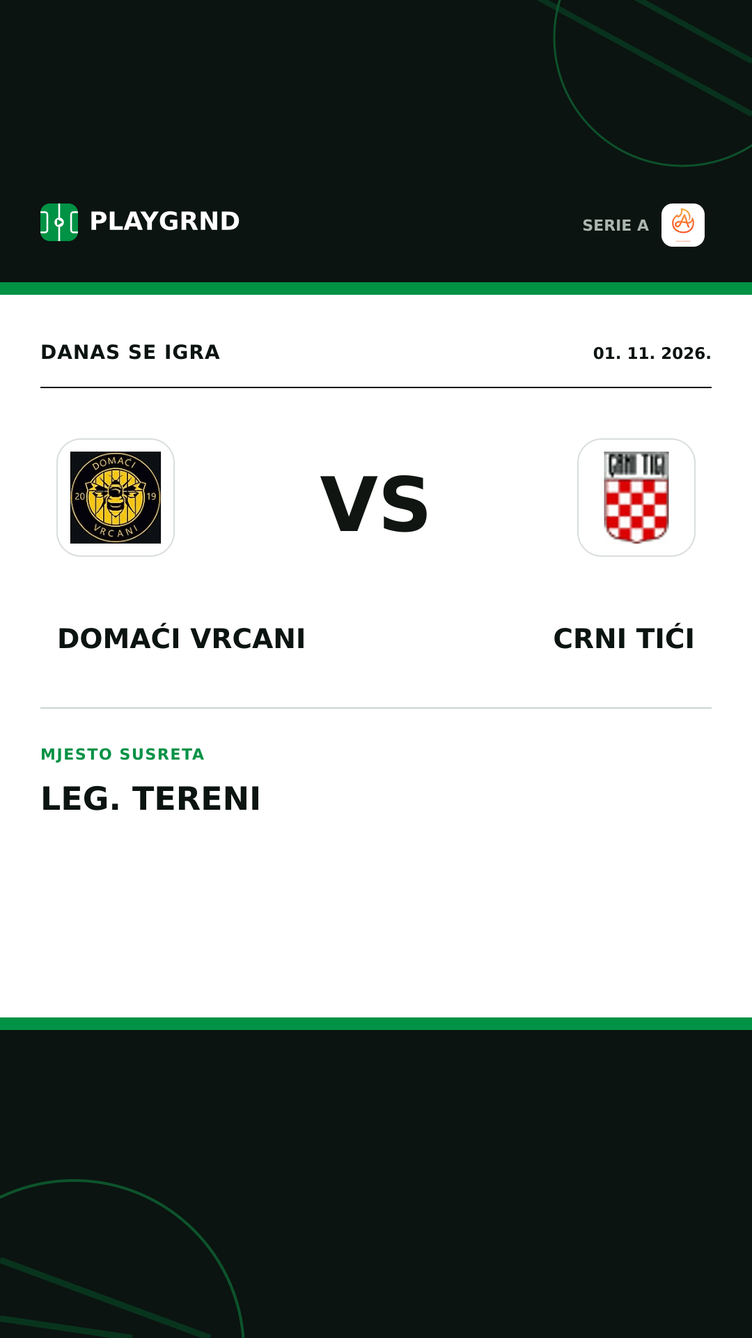 Instagram slika: Domaći Vrcani vs Crni Tići